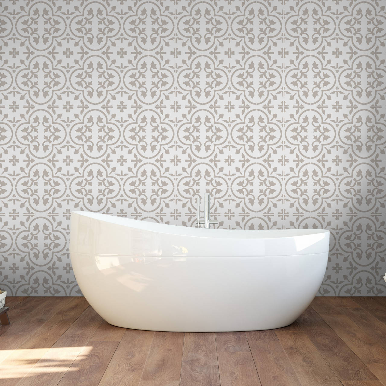 freestanding bathtub, white freestanding bathtub, wooden floors, HD Desktop Wallpaper