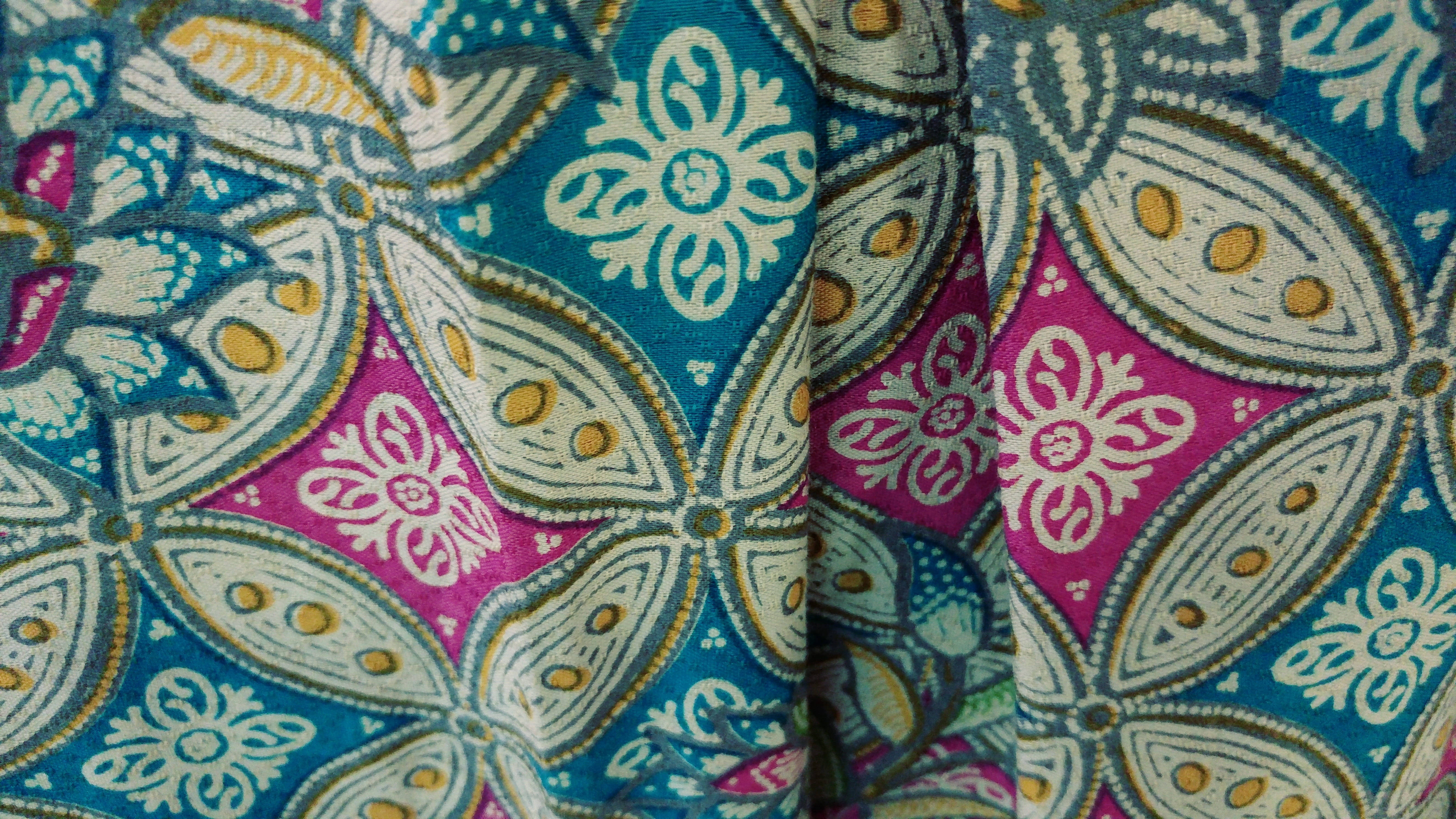 Batik Geometric, teal, pink, 5K Desktop Wallpaper