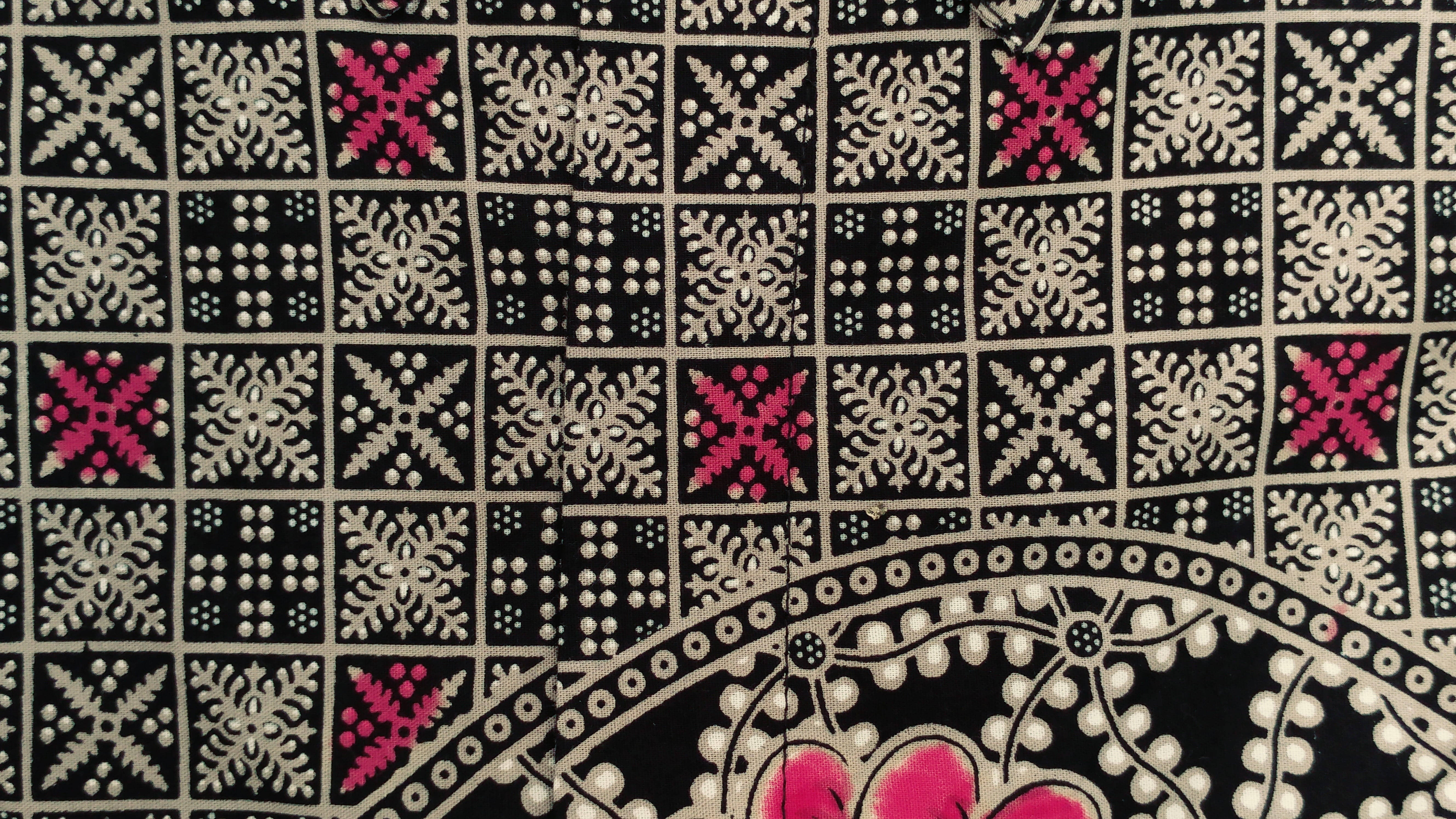 Batik, Pink Blue, black fabric, 5K Desktop Wallpaper