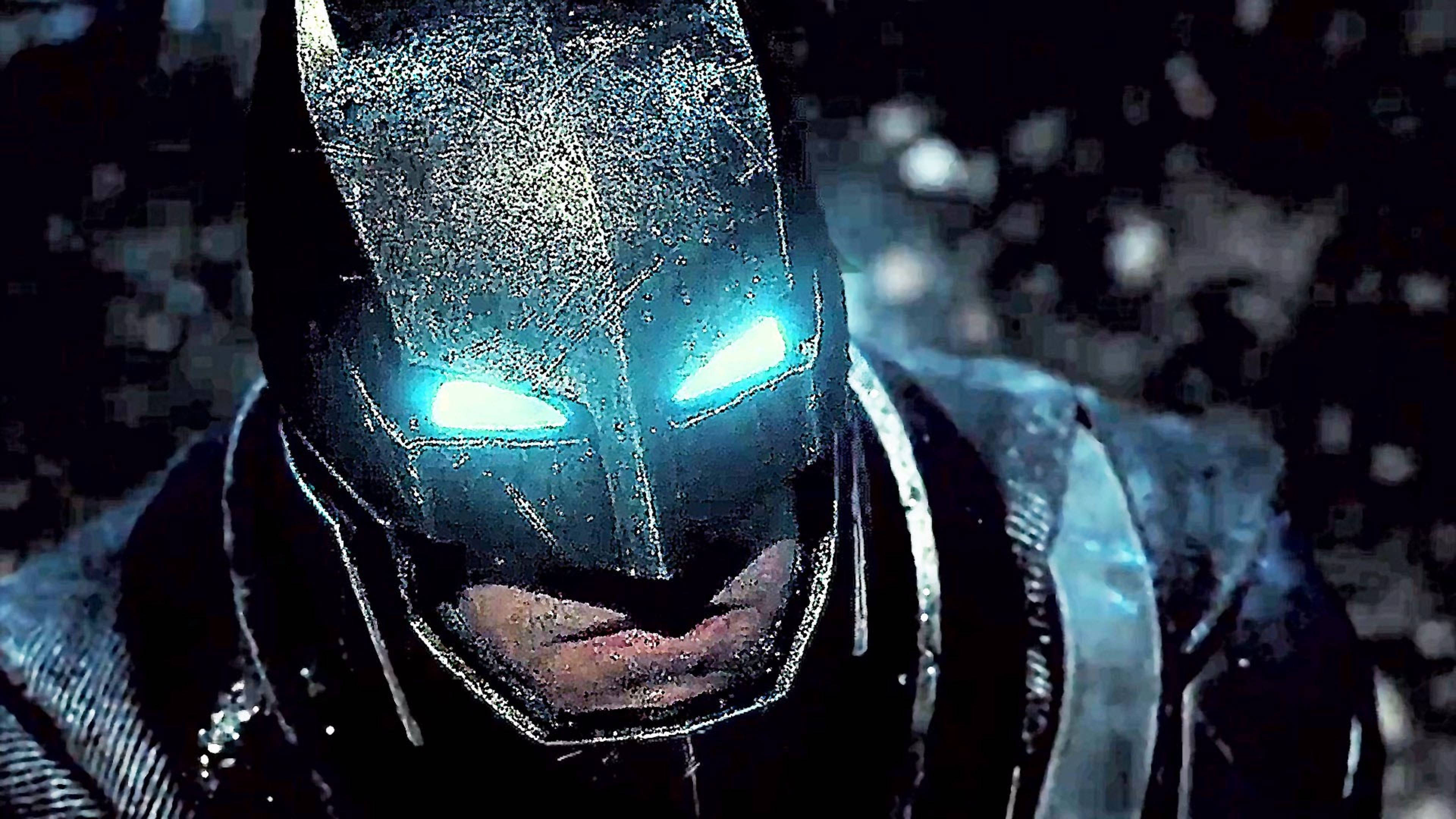 Batman, glowing blue eyes, armored cowl, 4K Desktop Wallpaper