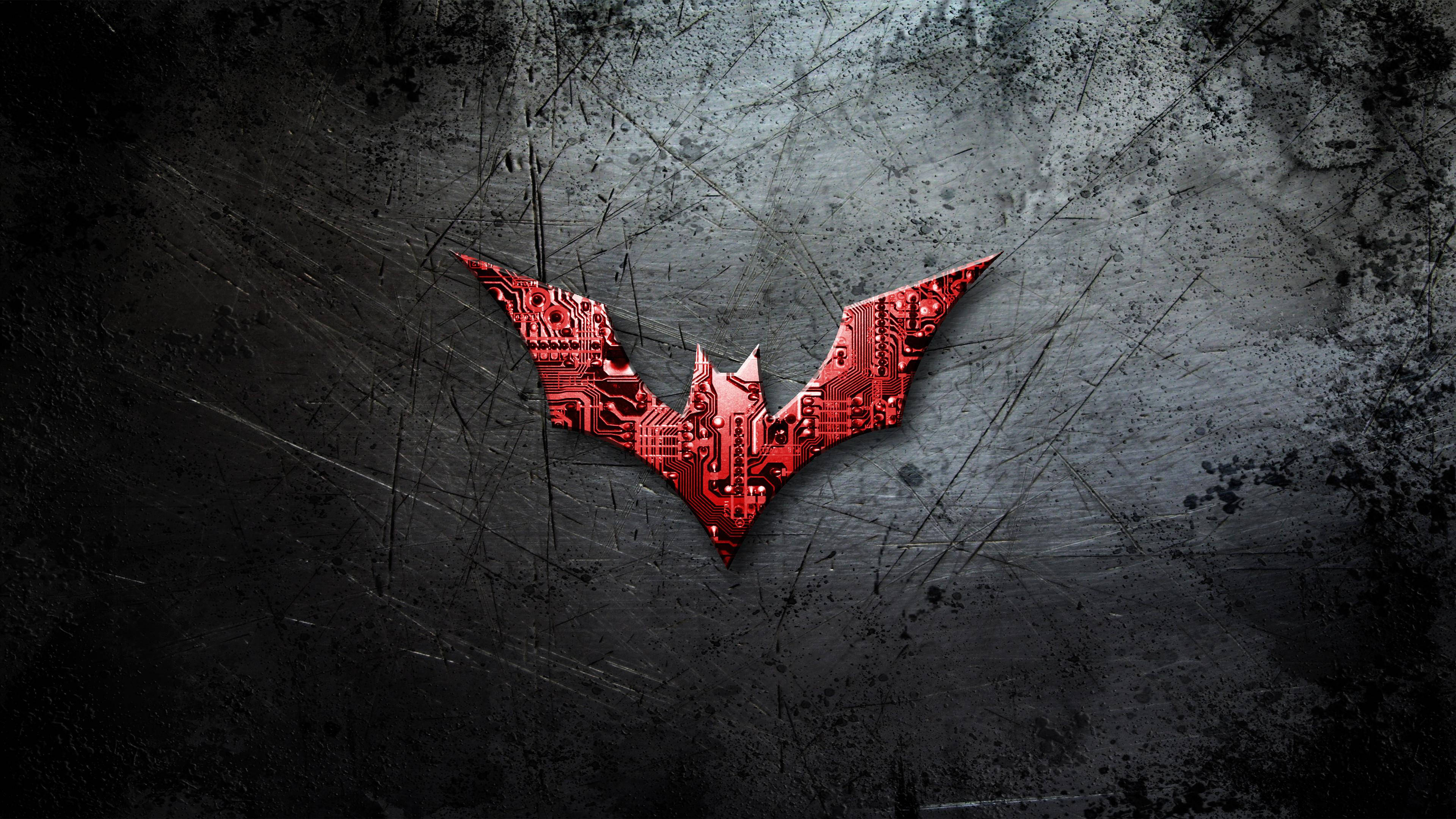 Batman, Red Logo, 4K, 4K Desktop Wallpaper