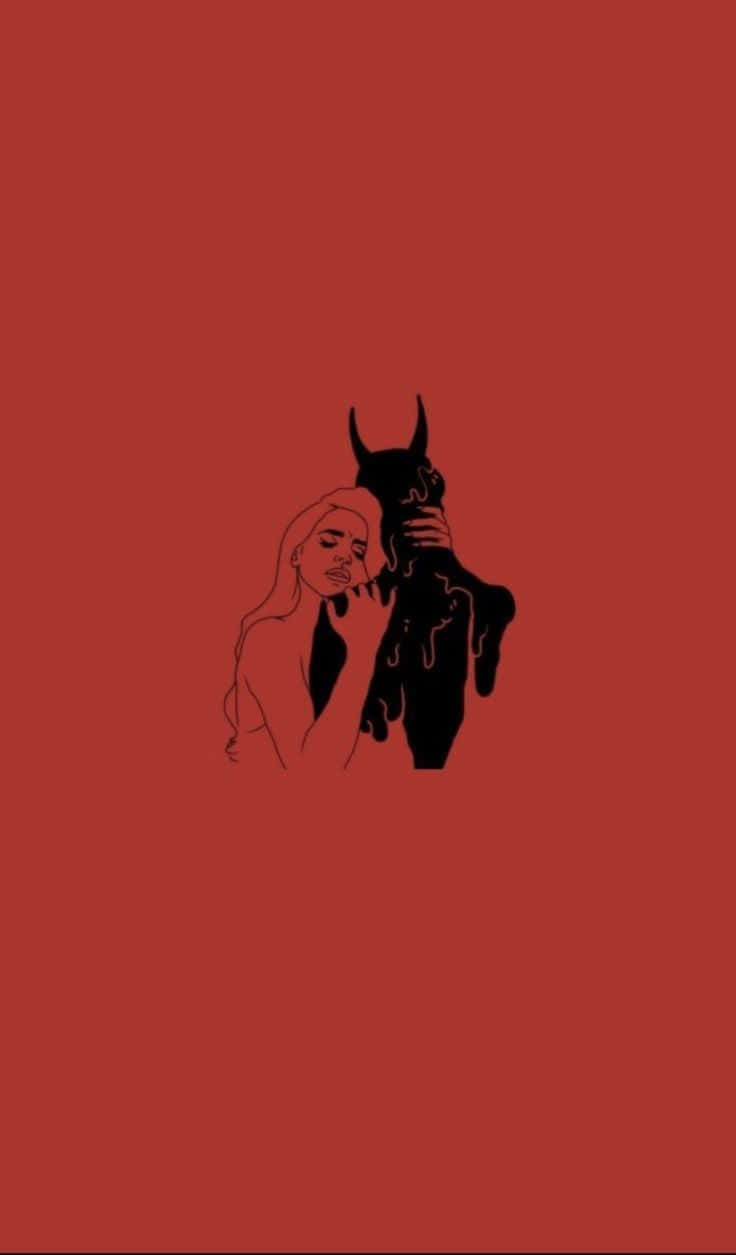 Batman Aesthetic, minimalist black line drawing, demonic figure, SD Phone Wallpaper