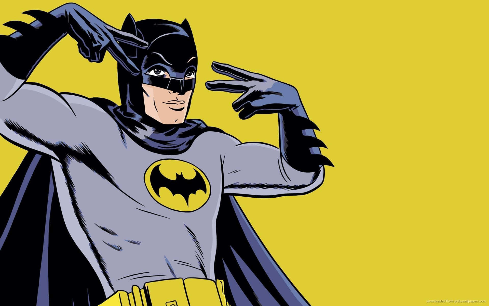 Batman, gray suit, yellow bat symbol, Full HD Desktop Wallpaper