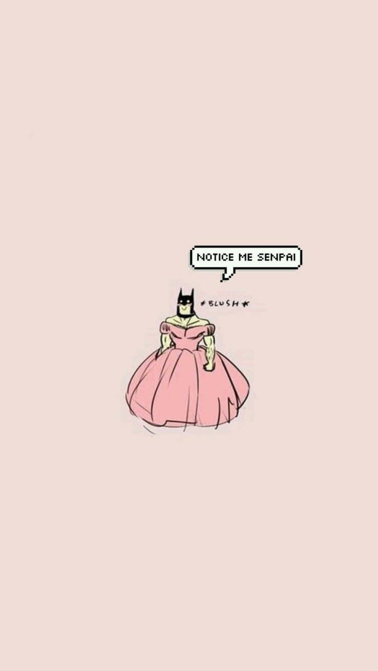 Batman, pink gown, speech bubble, HD Phone Wallpaper