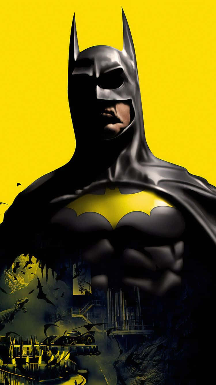 Batman, yellow, dark cape, HD Phone Wallpaper