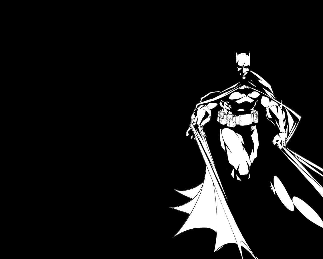 Batman, black and white silhouette, dark background, HD Desktop Wallpaper
