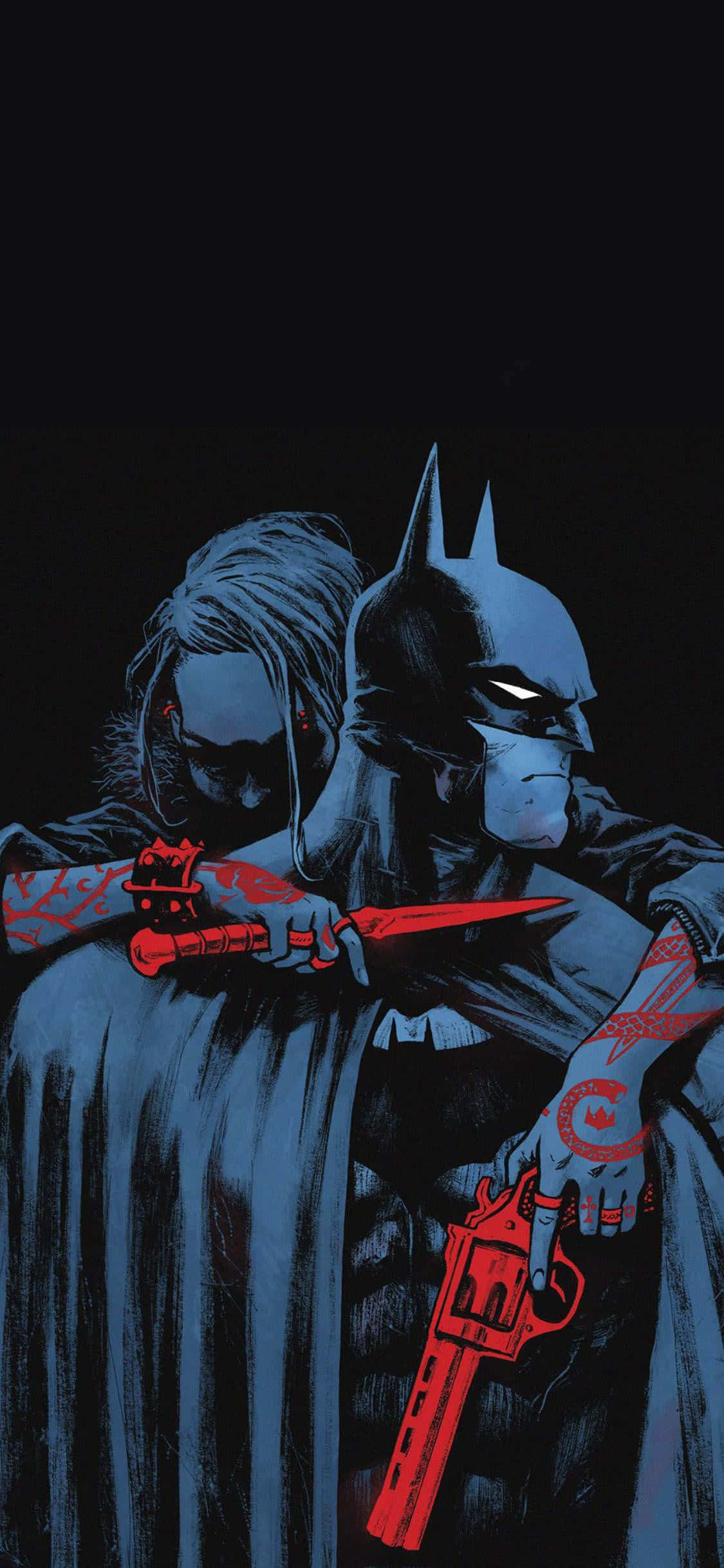 Batman, masked figure, dark blue tones, Full HD Phone Wallpaper