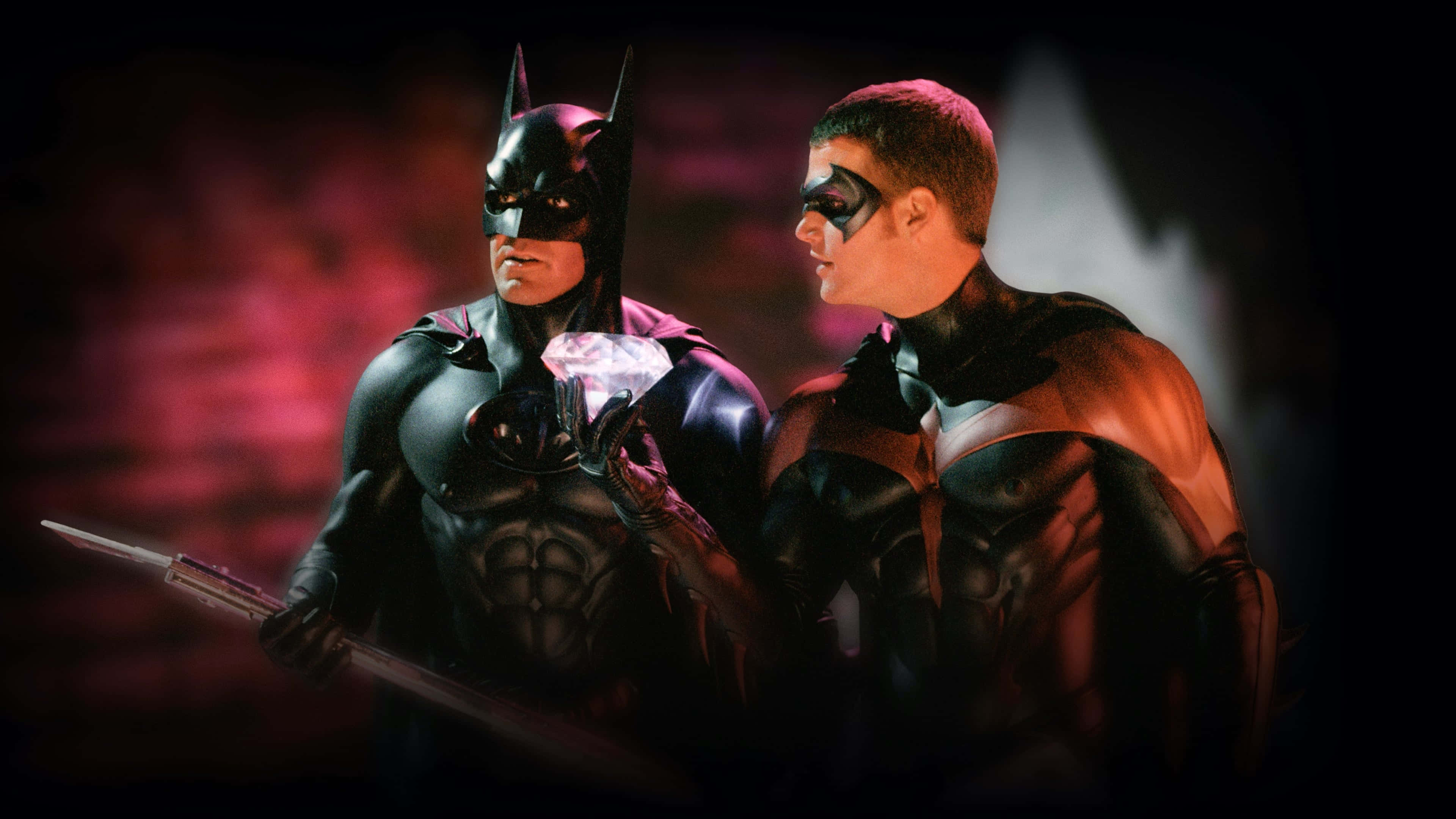 Batman, Robin, red and black lighting, 4K Desktop Wallpaper
