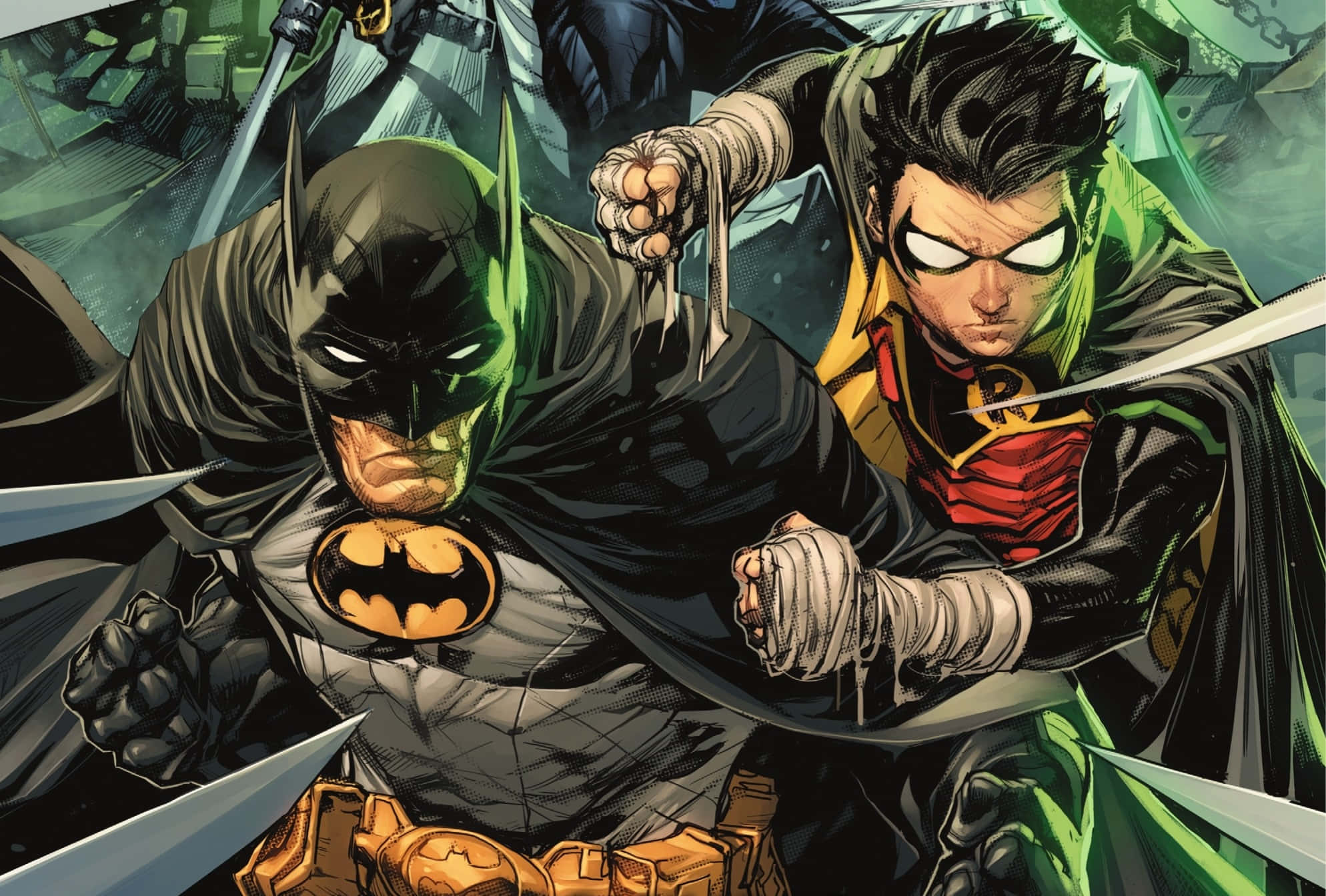 Batman and Robin, 1988, gritty comic book style, Full HD Desktop Wallpaper
