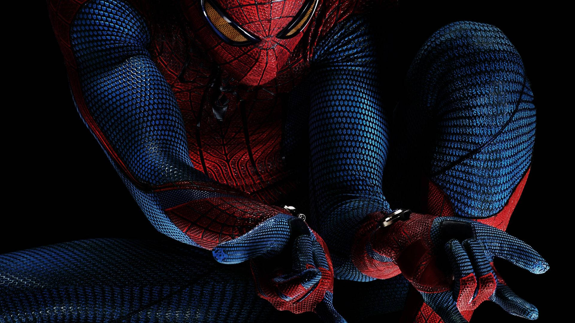 Spiderman, red and blue suit, web patterns, Full HD Desktop Wallpaper