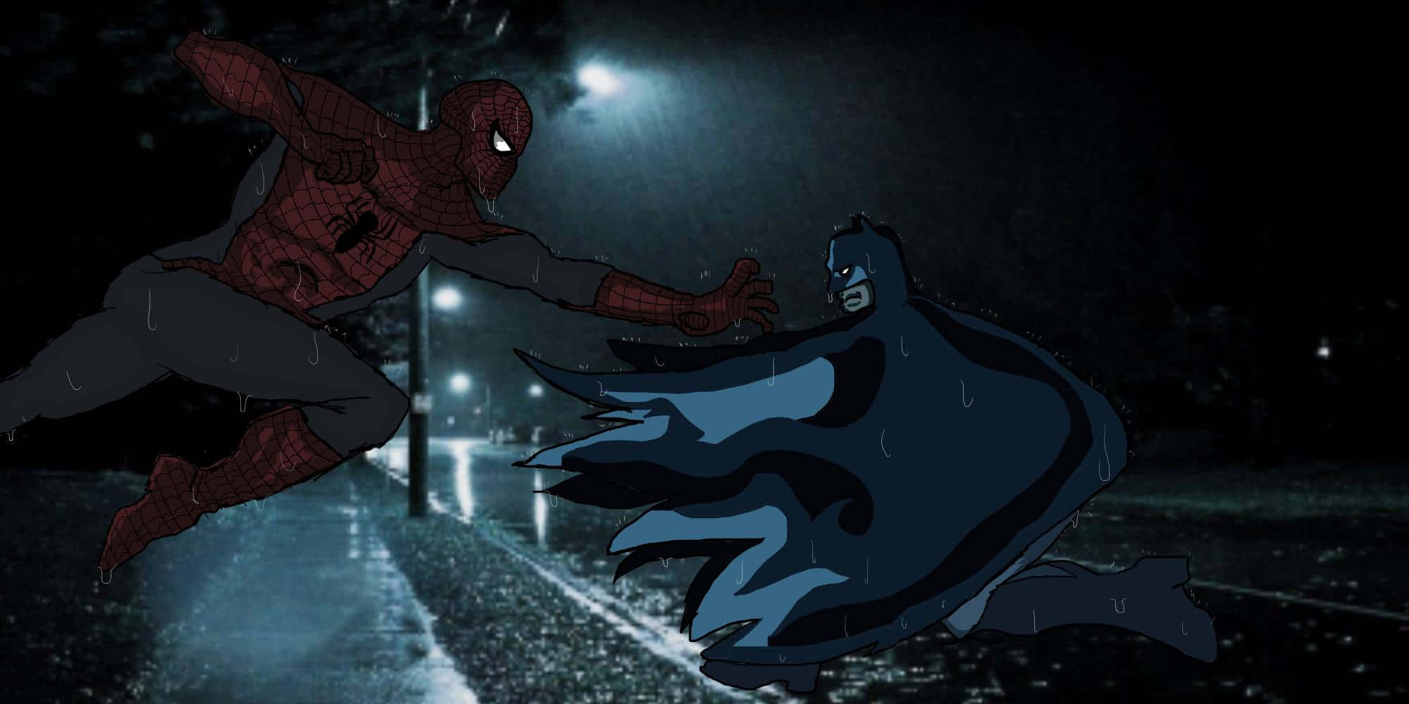 Spiderman, Batman, nighttime, Full HD Desktop Wallpaper