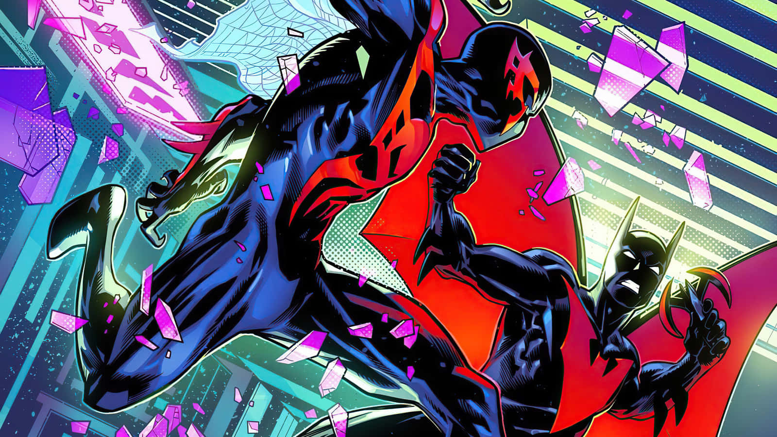 Batman, Spiderman, comic book style, HD Desktop Wallpaper