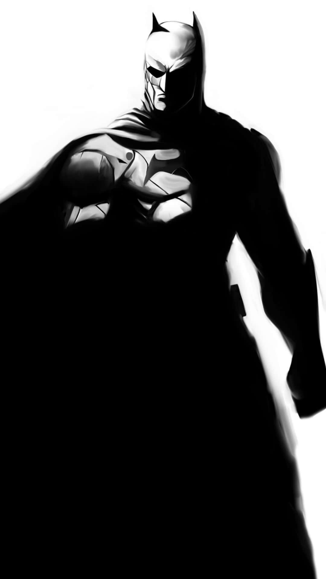 Batman, Android, black and white illustration, Full HD Phone Wallpaper
