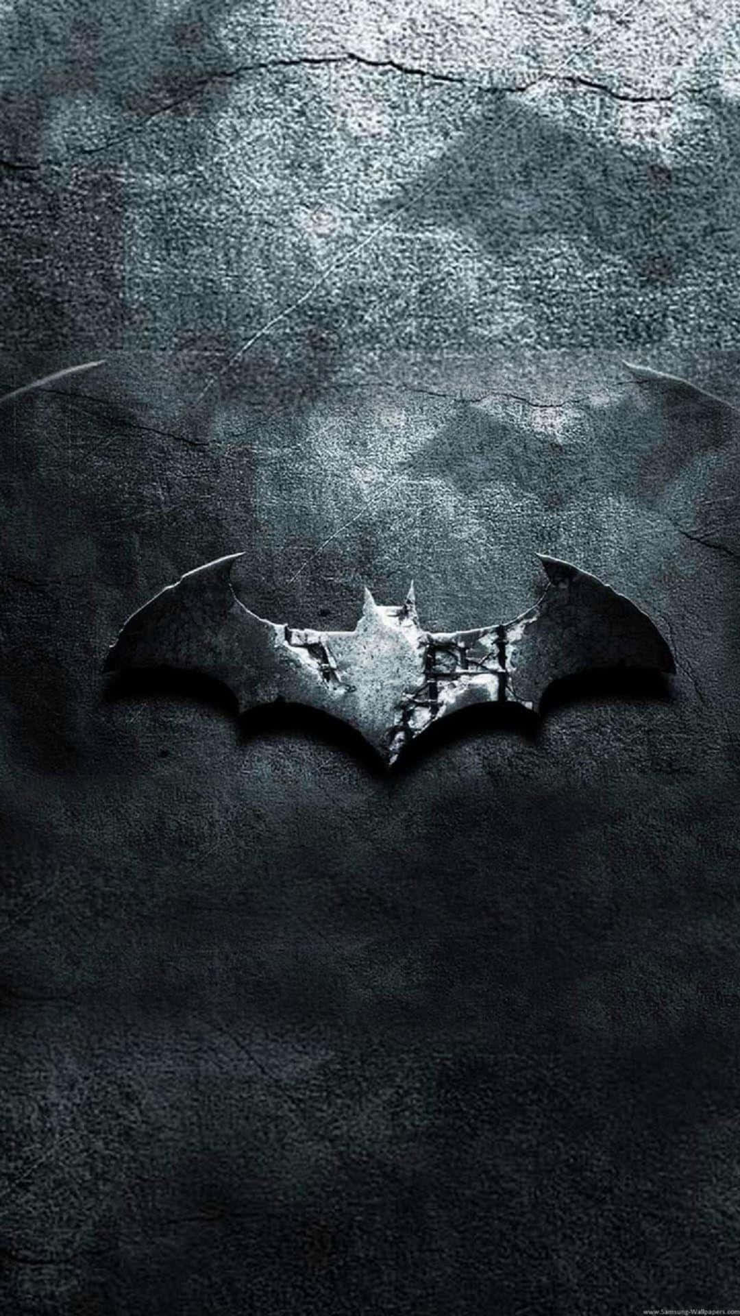 Batman Android, bat symbol, cracked dark stone, Full HD Phone Wallpaper