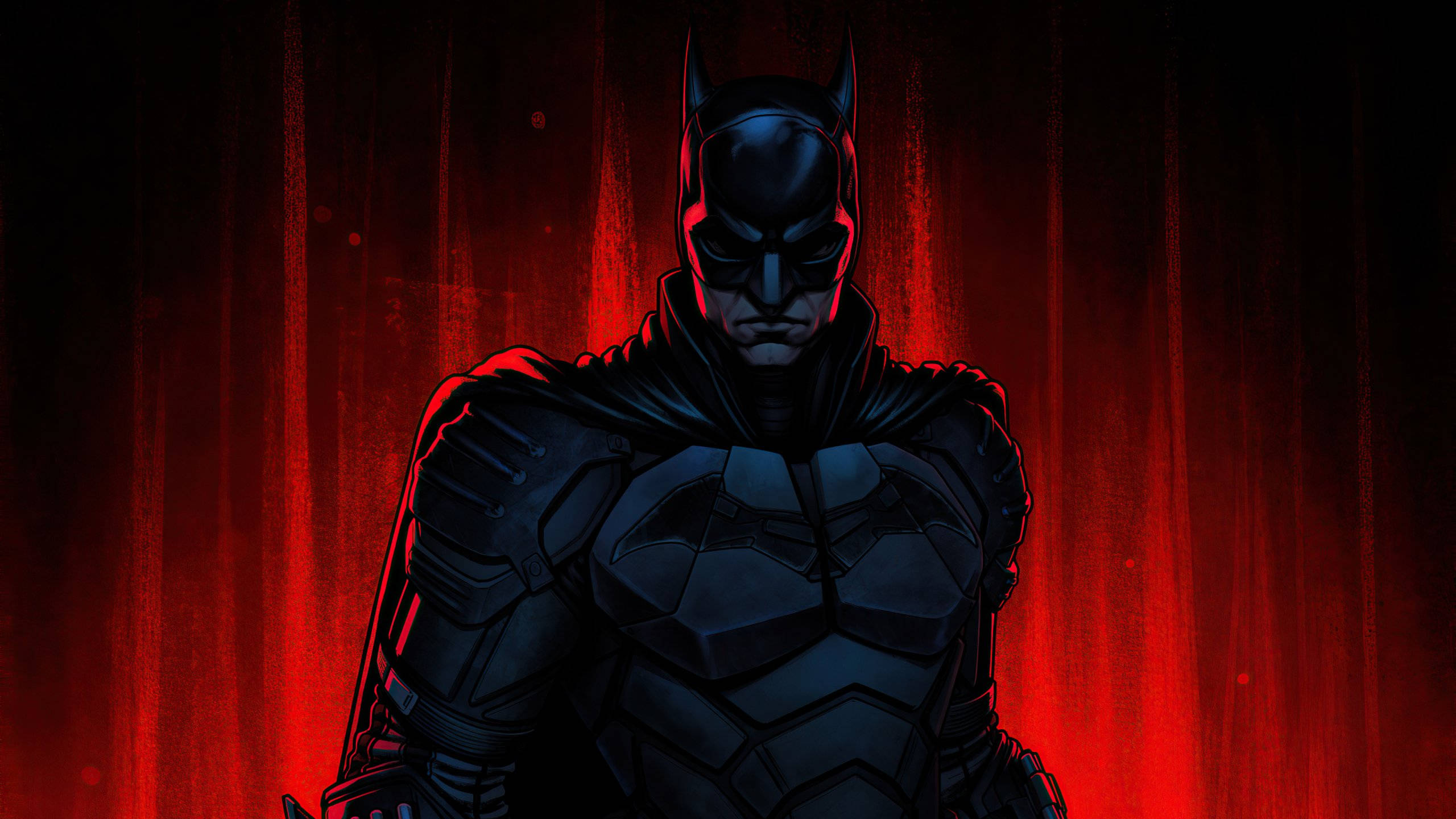 Batman Animated, strong red, desktop, 2K Desktop Wallpaper