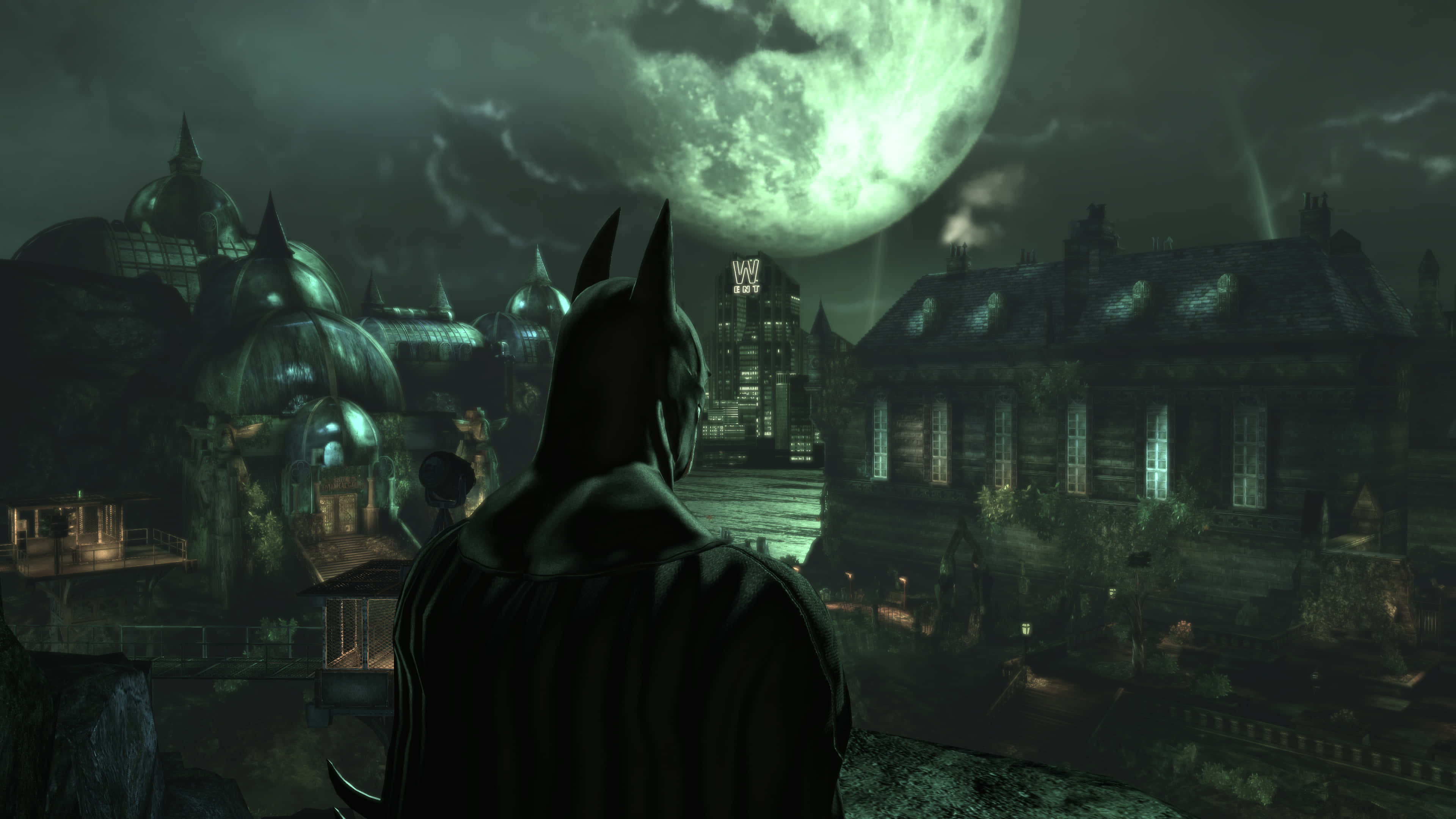 Batman, Arkham Asylum, gothic city, 4K Desktop Wallpaper