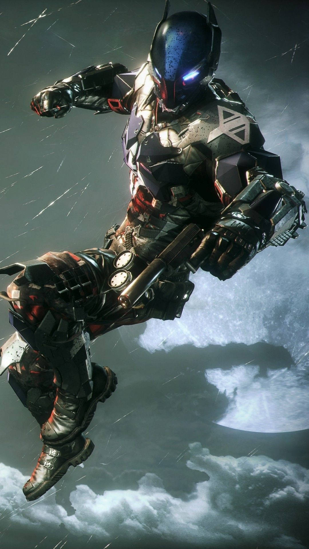 Batman Arkham Knight, gamer phone, stormy clouds, Full HD Phone Wallpaper