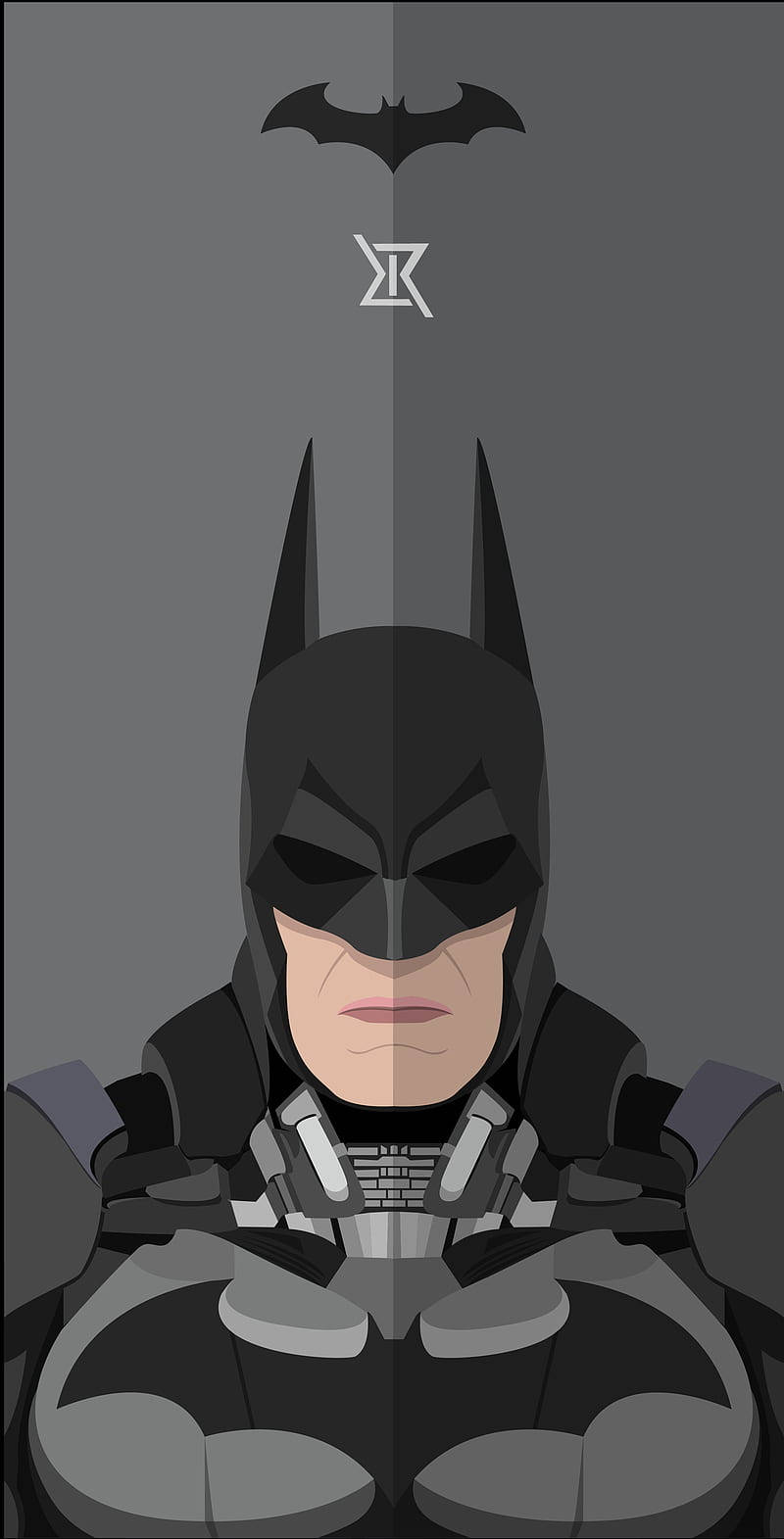 Batman Arkham Knight, iPhone, minimalist grayscale portrait, HD Phone Wallpaper