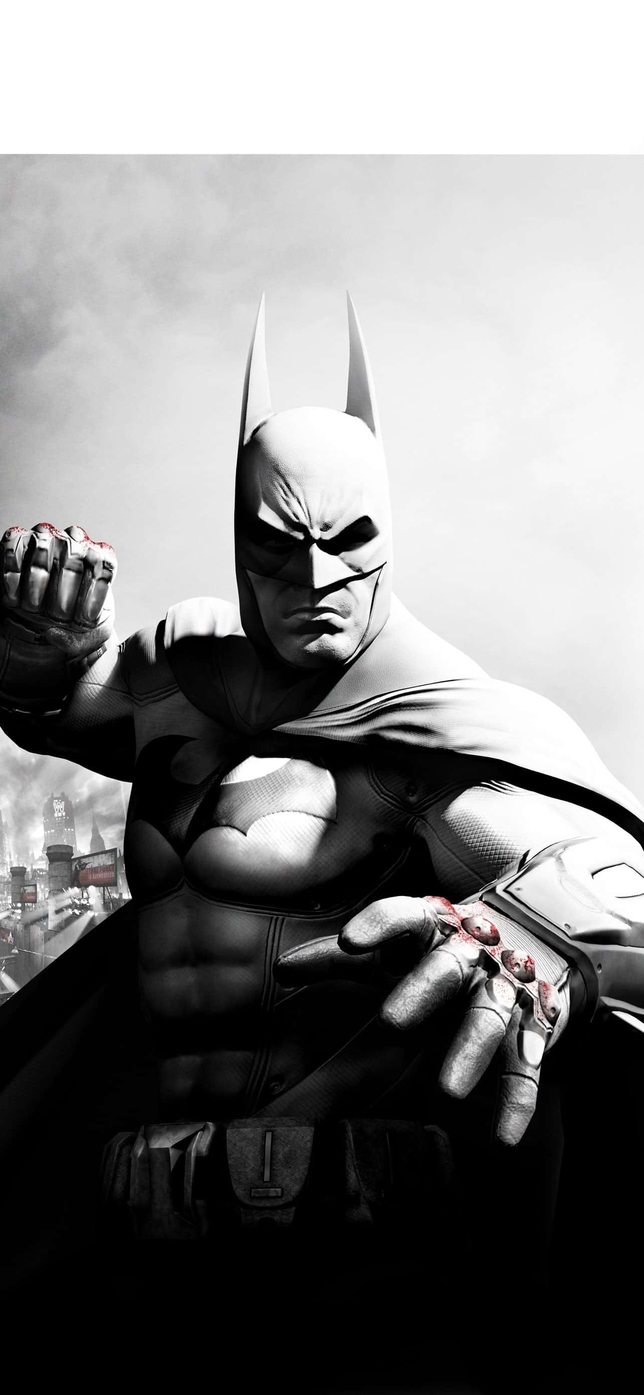 Batman, Arkham Knight, gritty monochrome, 2K Phone Wallpaper