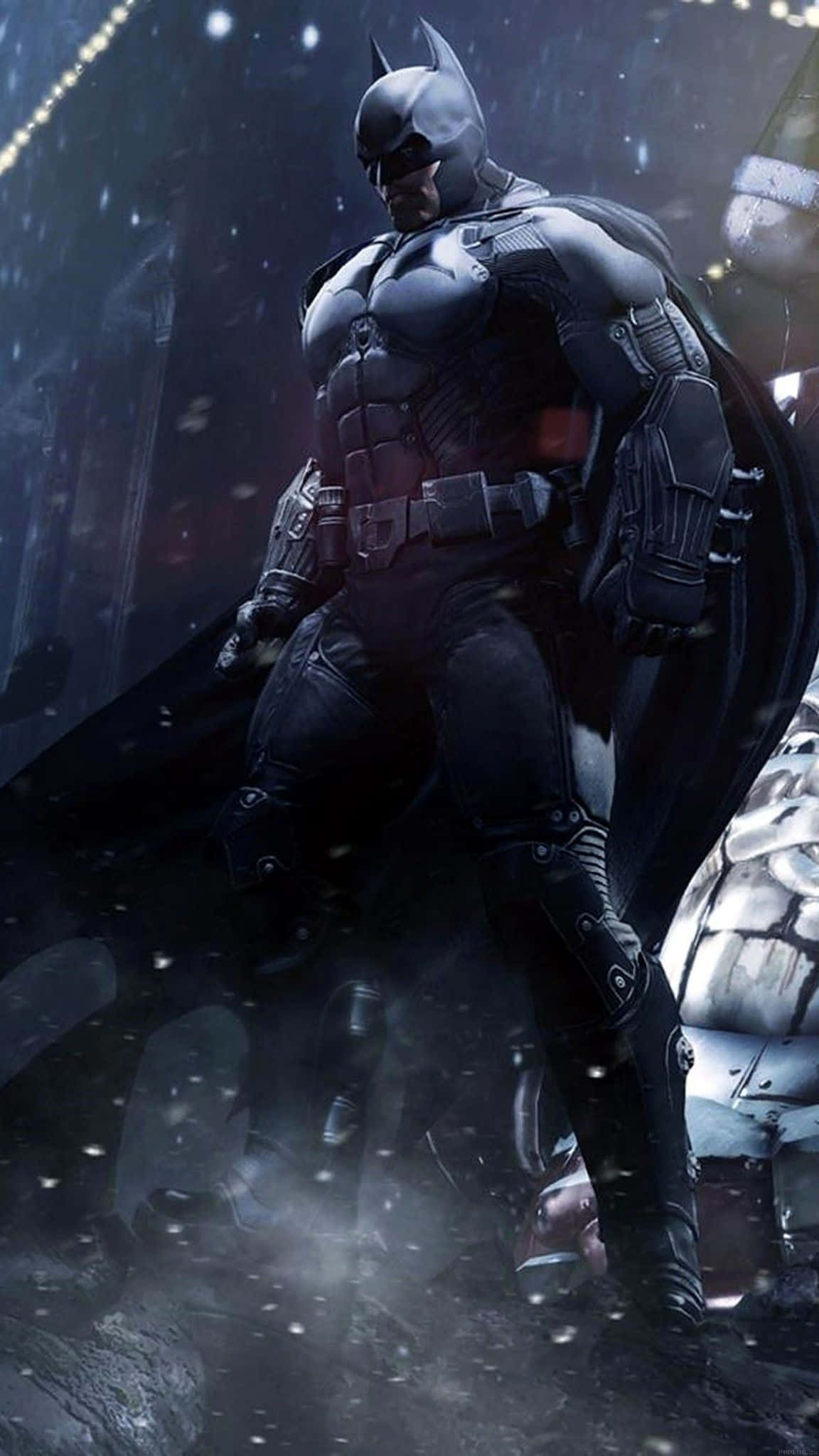 Batman, Arkham Knight, dark rainy alleyway, Full HD Phone Wallpaper