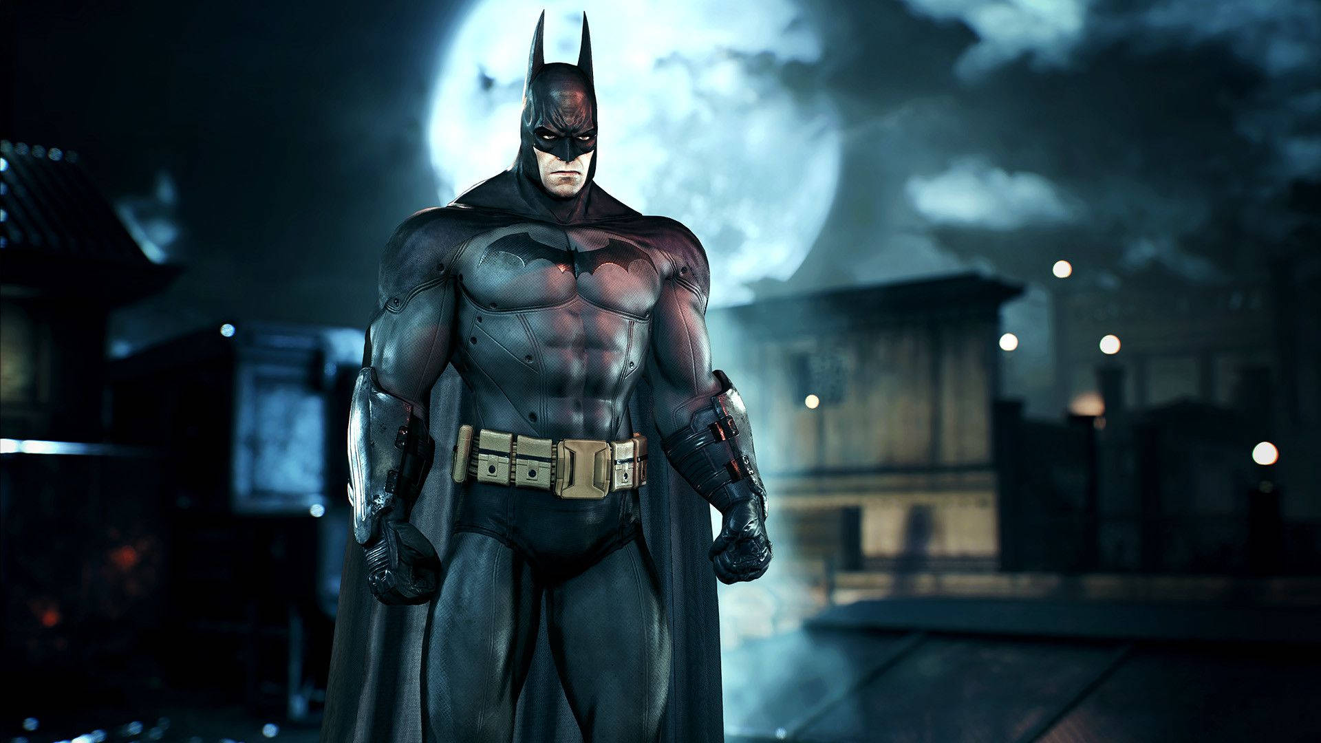 Batman Arkham Knight, Batman, rooftop, Full HD Desktop Wallpaper