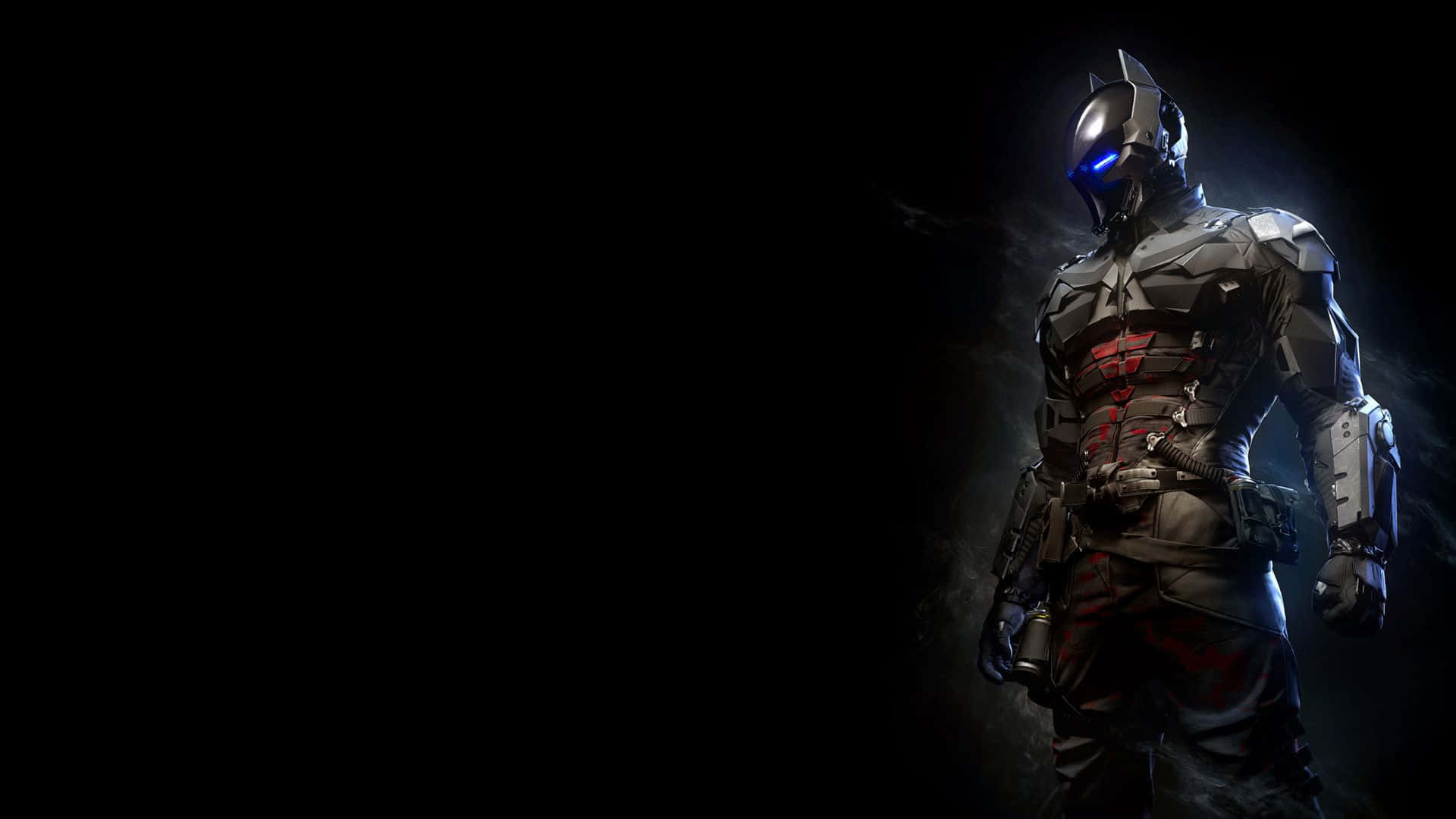Batman, Arkham Knight, glowing blue eyes, Full HD Desktop Wallpaper