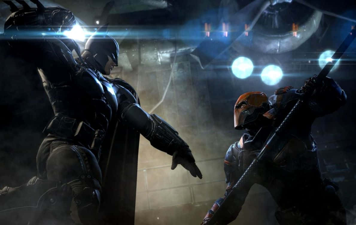 Batman, Arkham Origins, dimly lit industrial setting, SD Desktop Wallpaper