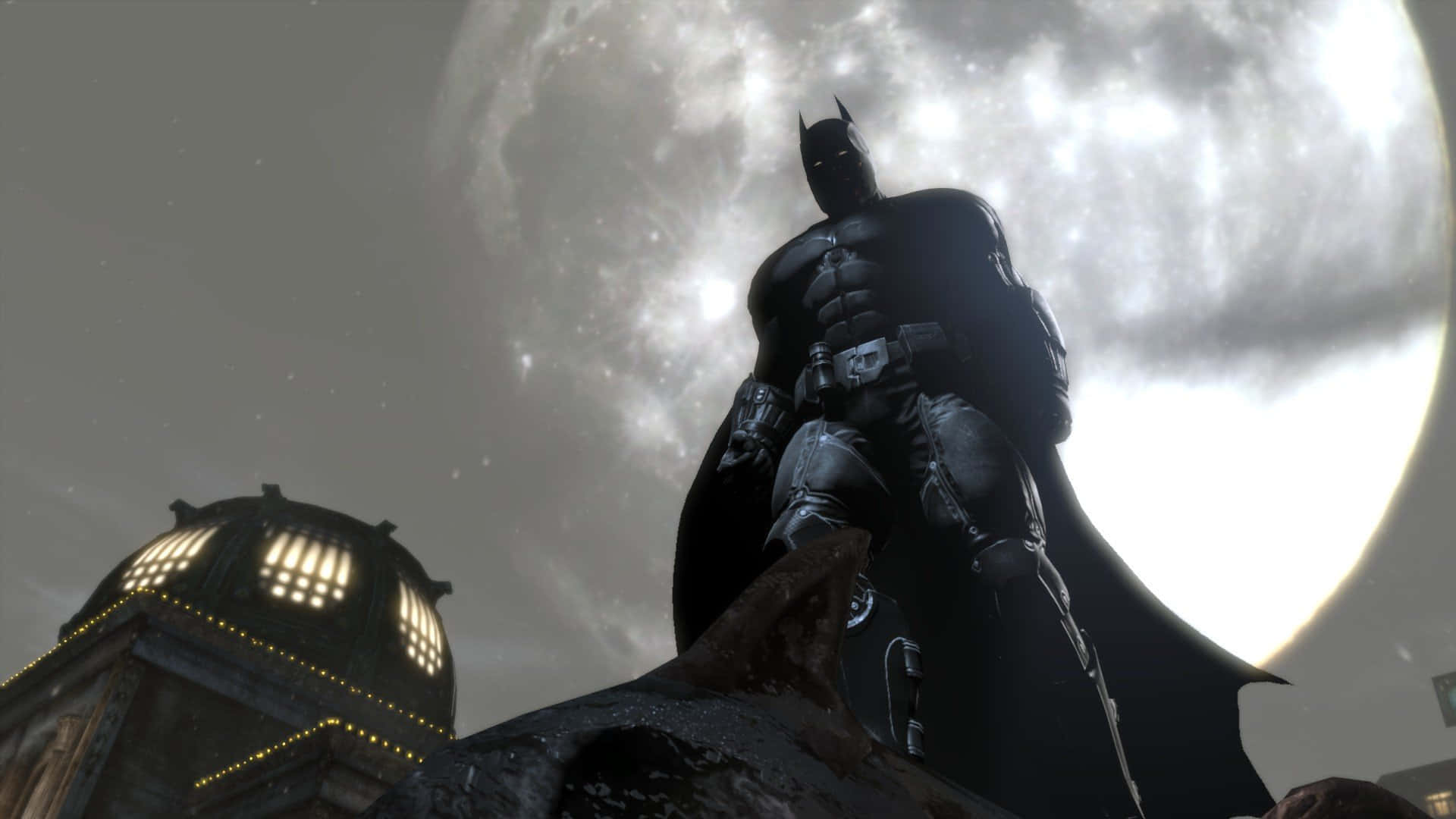 Batman, Arkham Origins, glowing moon, Full HD Desktop Wallpaper