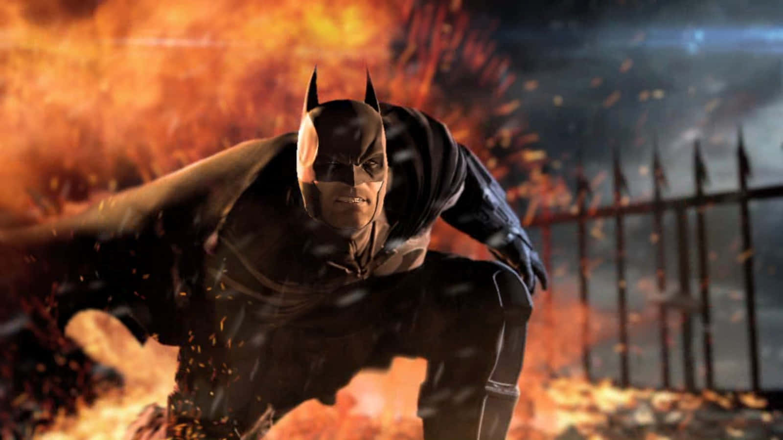Batman Arkham Origins, Batman, fiery urban scene, HD Desktop Wallpaper