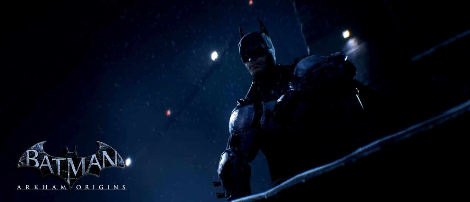 Batman Arkham Origins, rainy night sky, glowing city lights, HD Desktop Wallpaper
