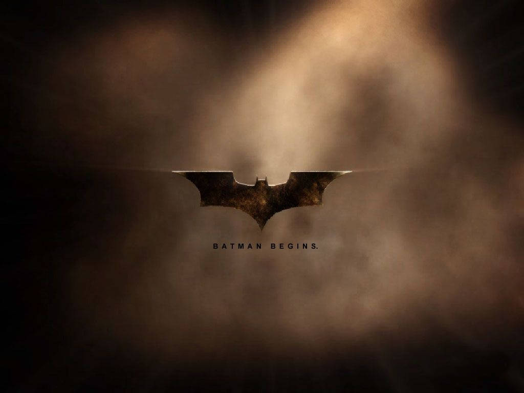 Batman Begins, logo, swirling smoke, SD Desktop Wallpaper