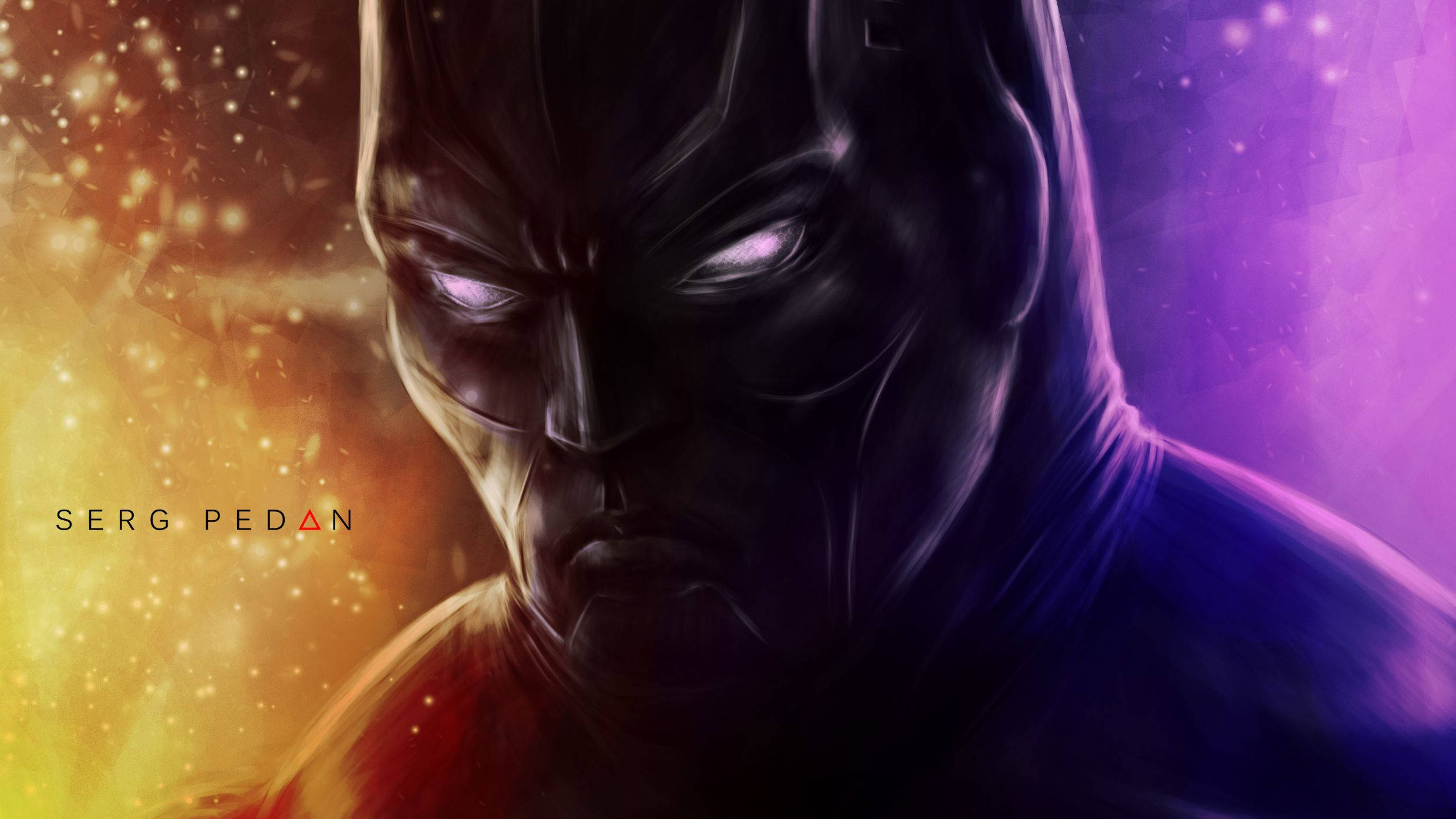 Batman Beyond, glowing eyes, fiery orange, Full HD Desktop Wallpaper