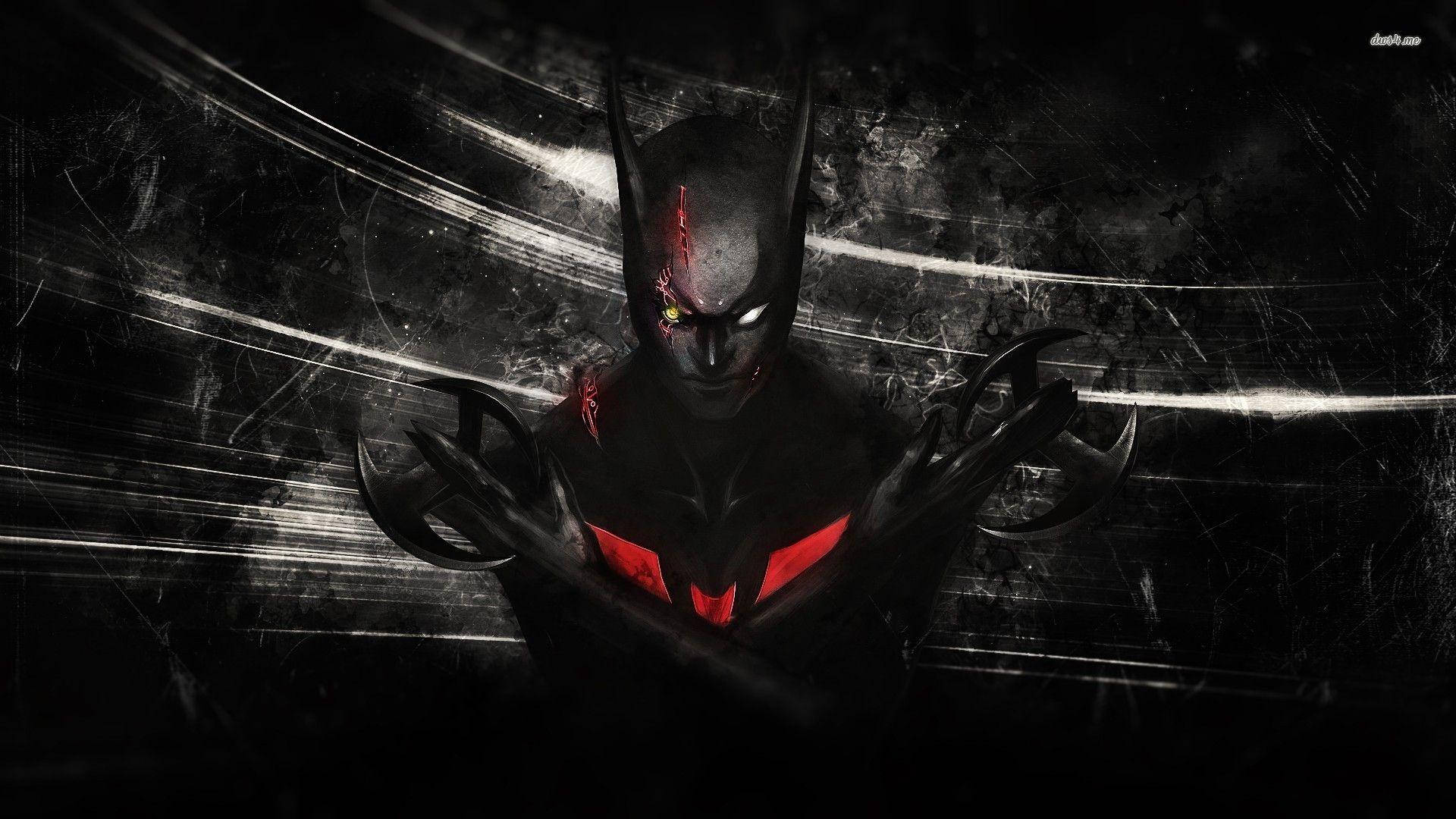 Batman Beyond, red eyes, glowing red eyes, Full HD Desktop Wallpaper