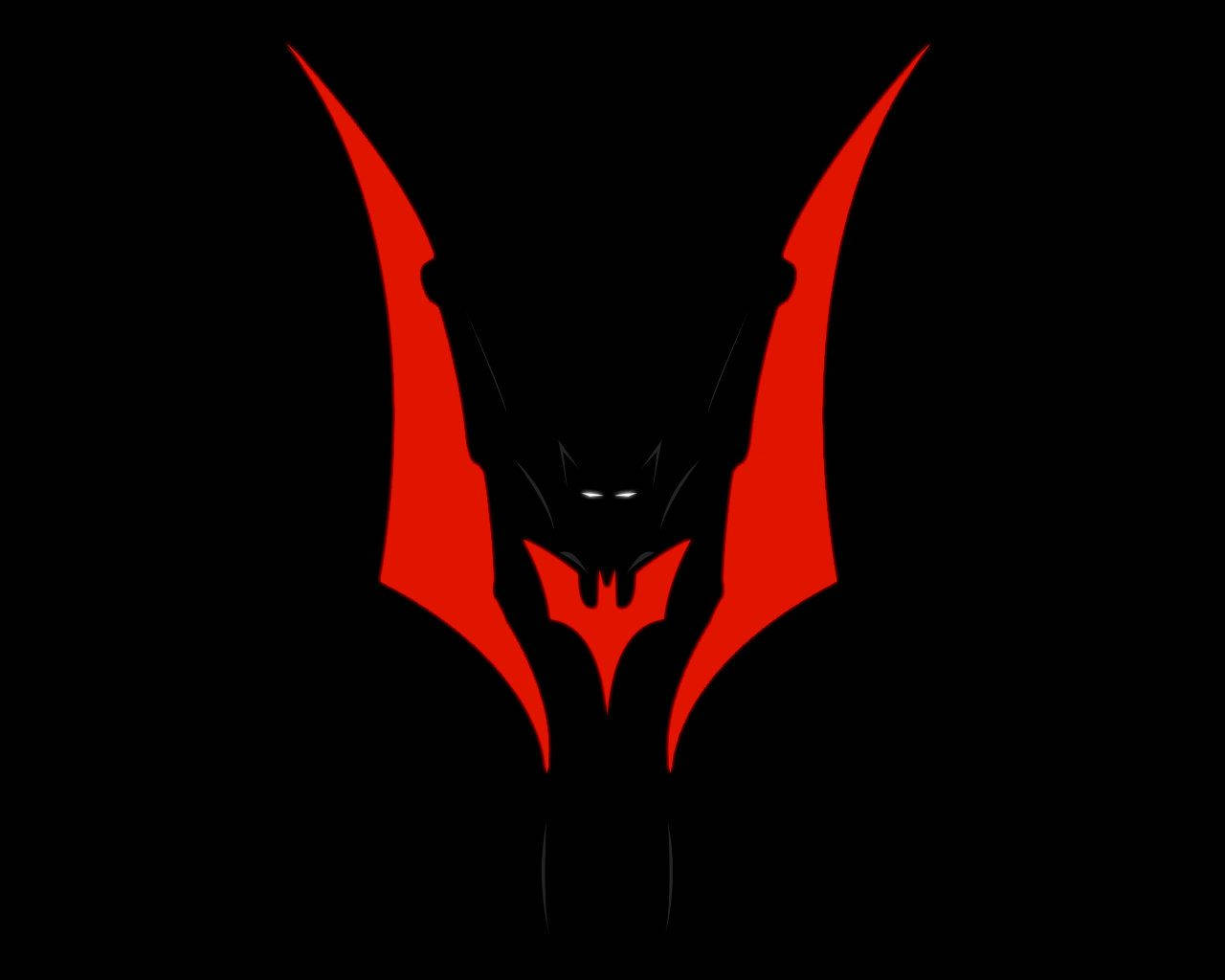 Batman Beyond, bat silhouette, glowing white eyes, HD Desktop Wallpaper