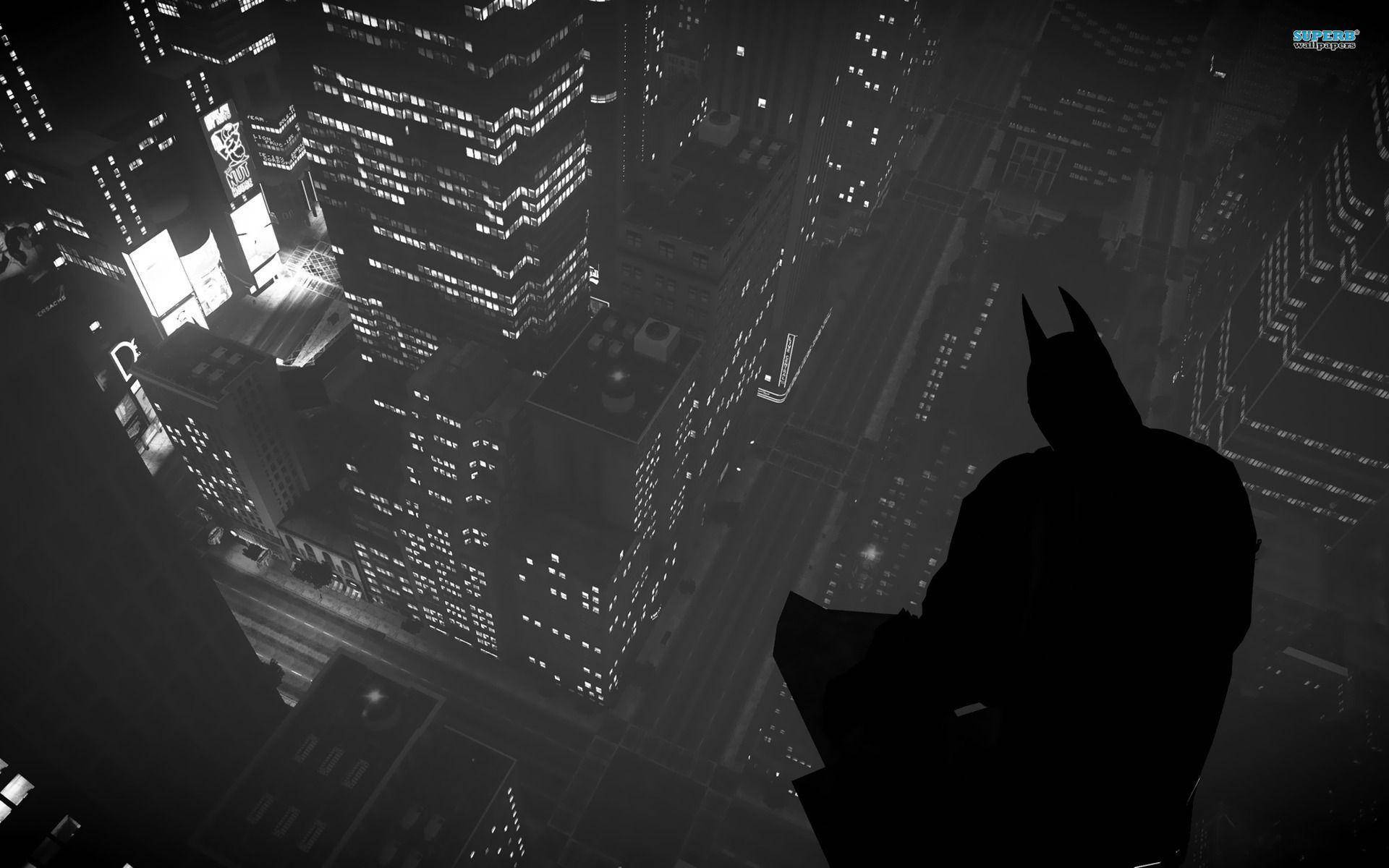 Batman Beyond, silhouette, cityscape, Full HD Desktop Wallpaper