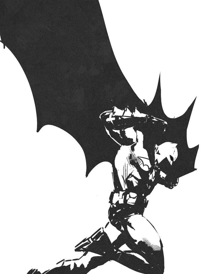 Batman, black and white, cape, SD Phone Wallpaper