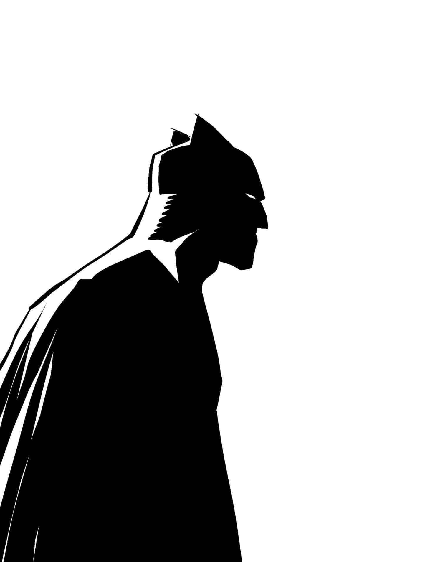 Batman, black and white, silhouette, HD Phone Wallpaper