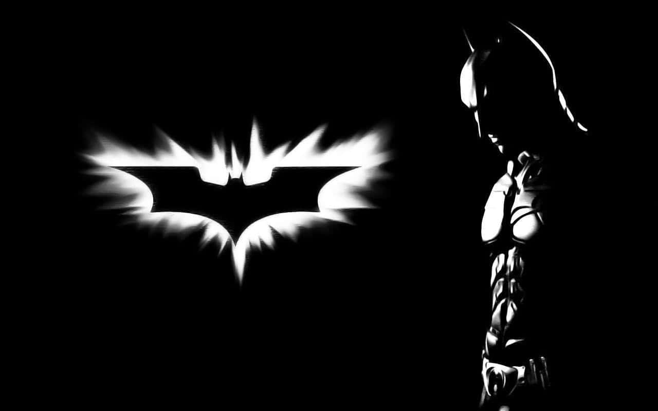 Batman, black and white, silhouette, HD Desktop Wallpaper