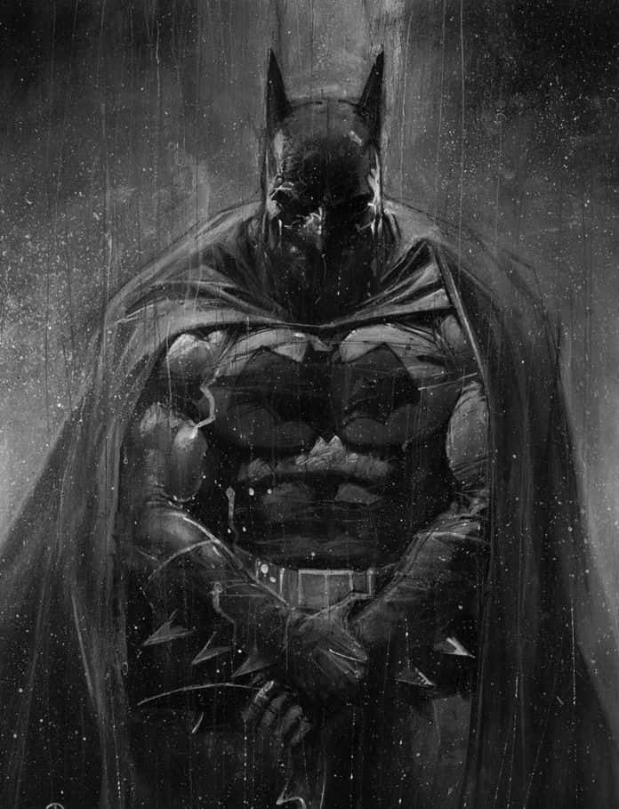 Batman, rain-soaked alleyway, cape billowing, SD Phone Wallpaper