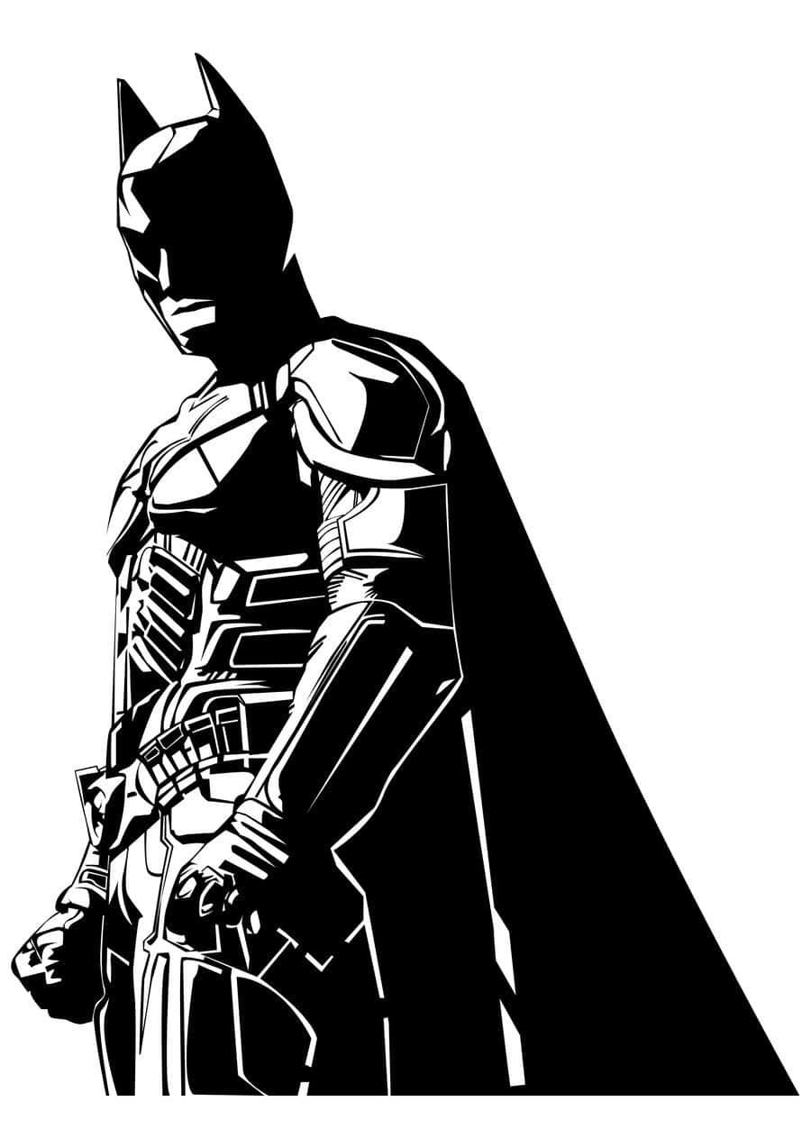 Batman, black and white, silhouette, SD Phone Wallpaper