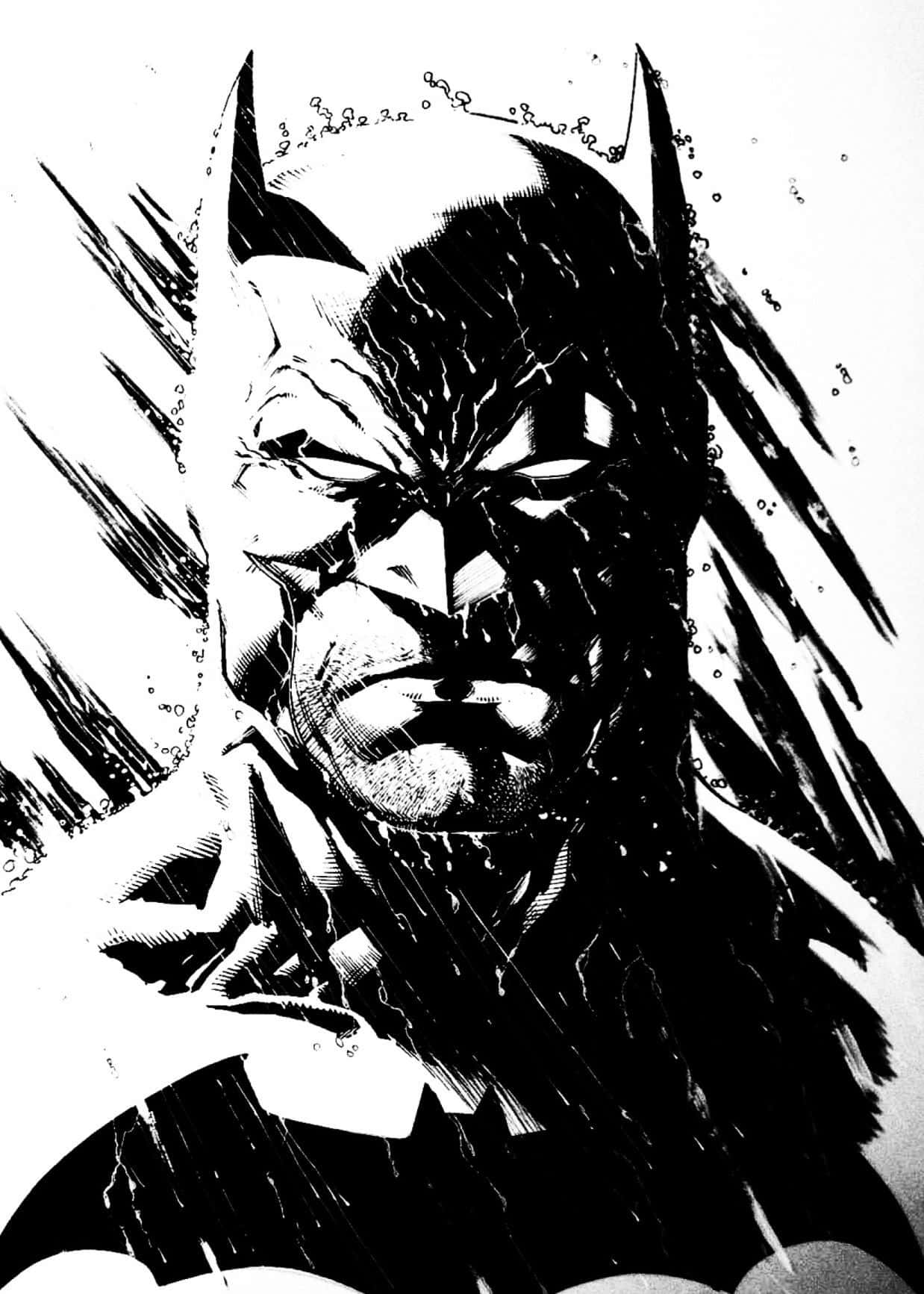 Batman, Black And White, comic art, HD Phone Wallpaper