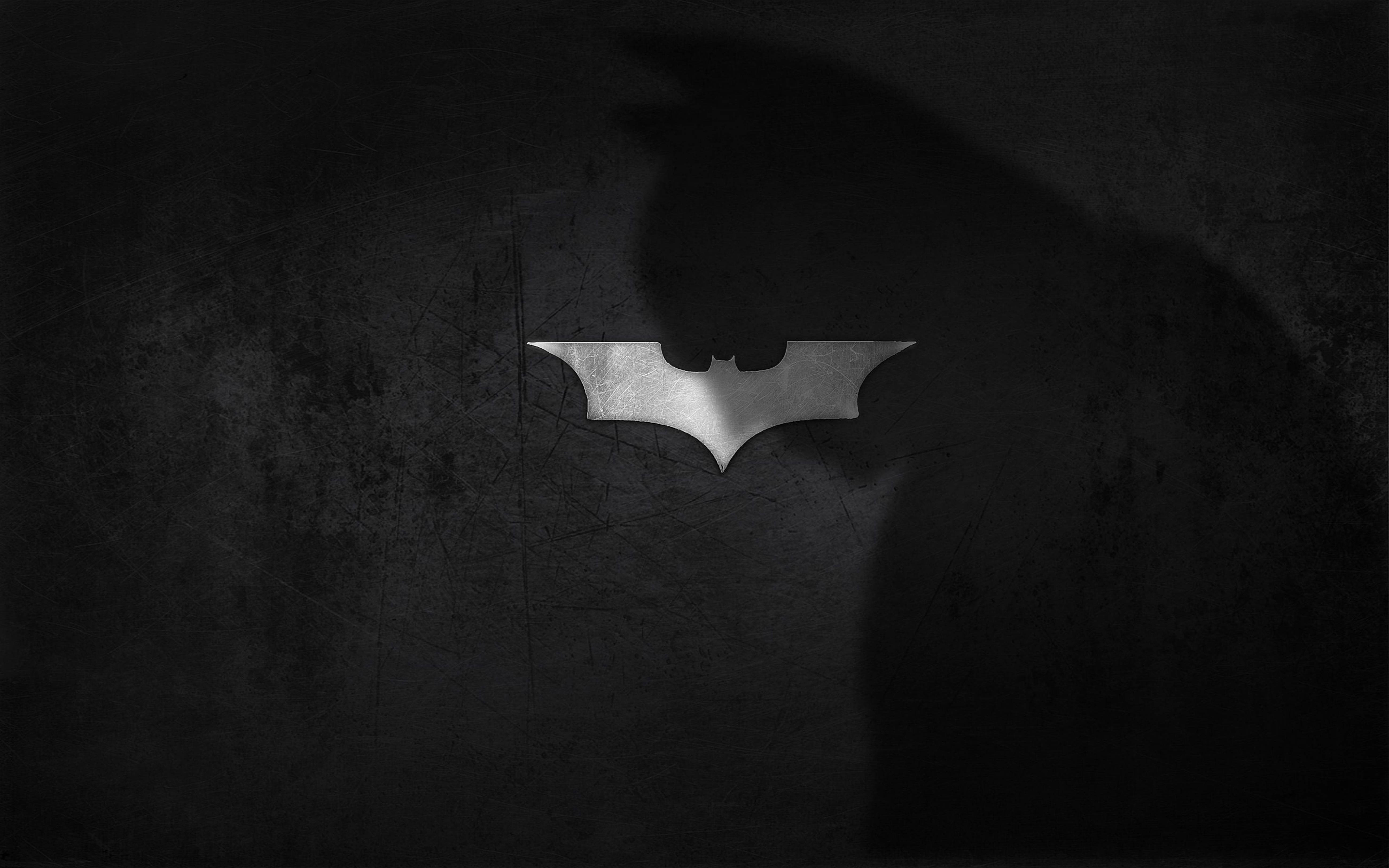 4K Ultra HD, black batman, metallic bat symbol, 5K Desktop Wallpaper