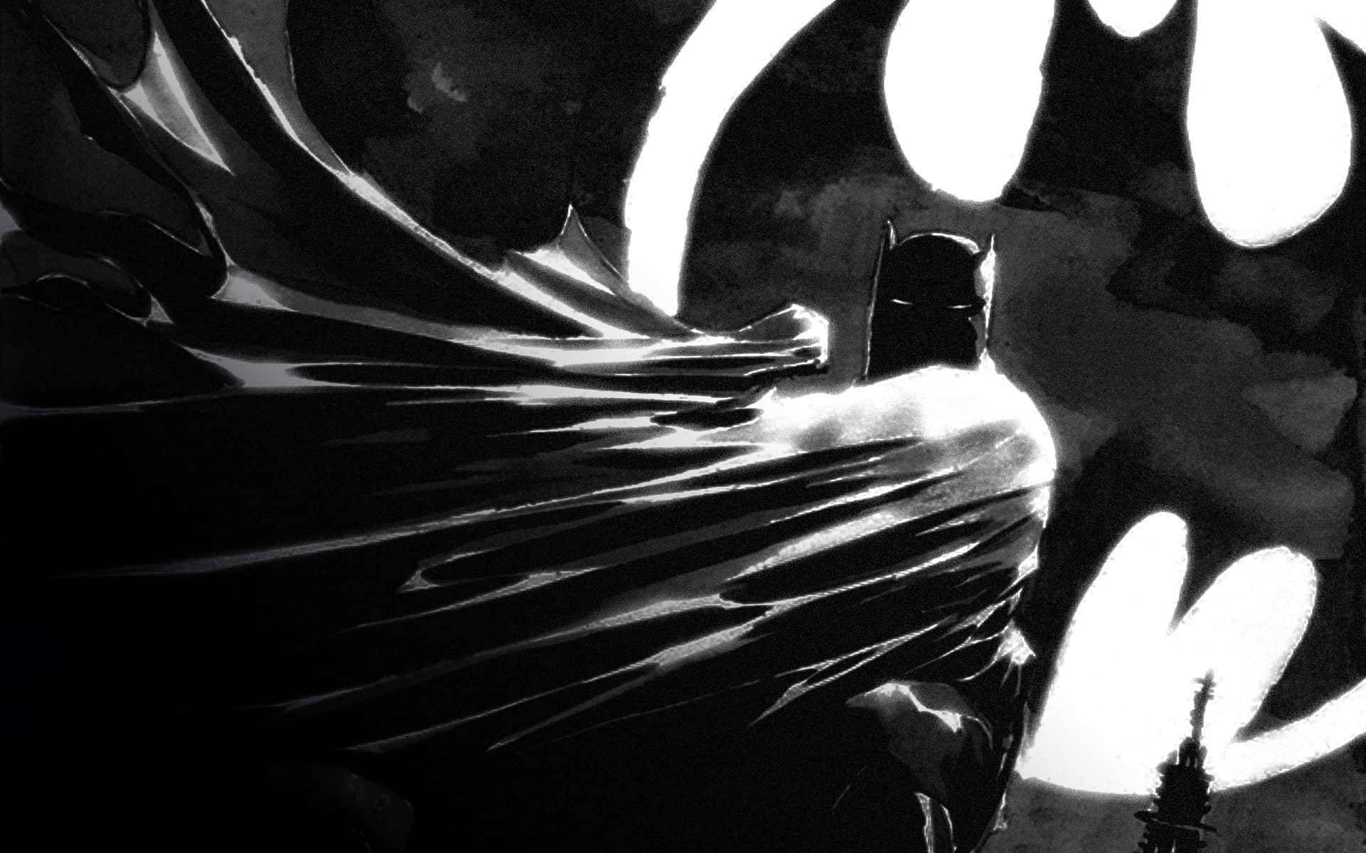 Batman, bat symbol, black and white, Full HD Desktop Wallpaper