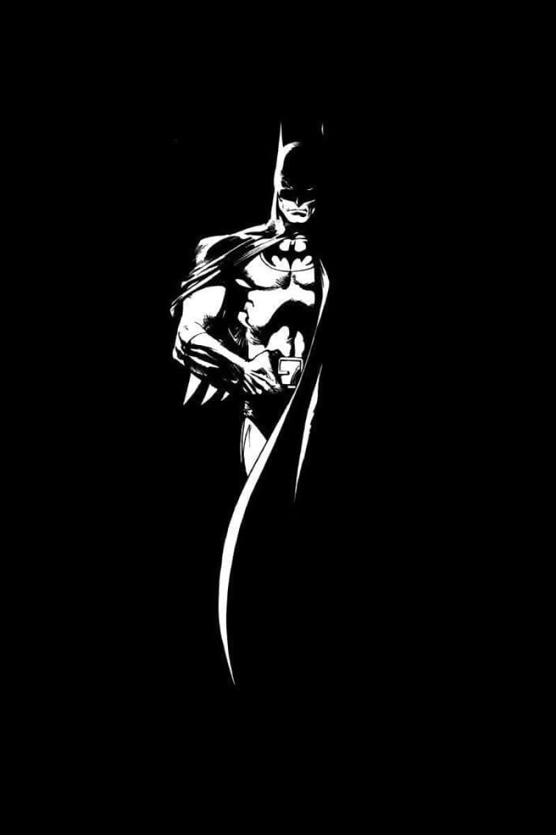 Batman, black and white, silhouette, SD Phone Wallpaper