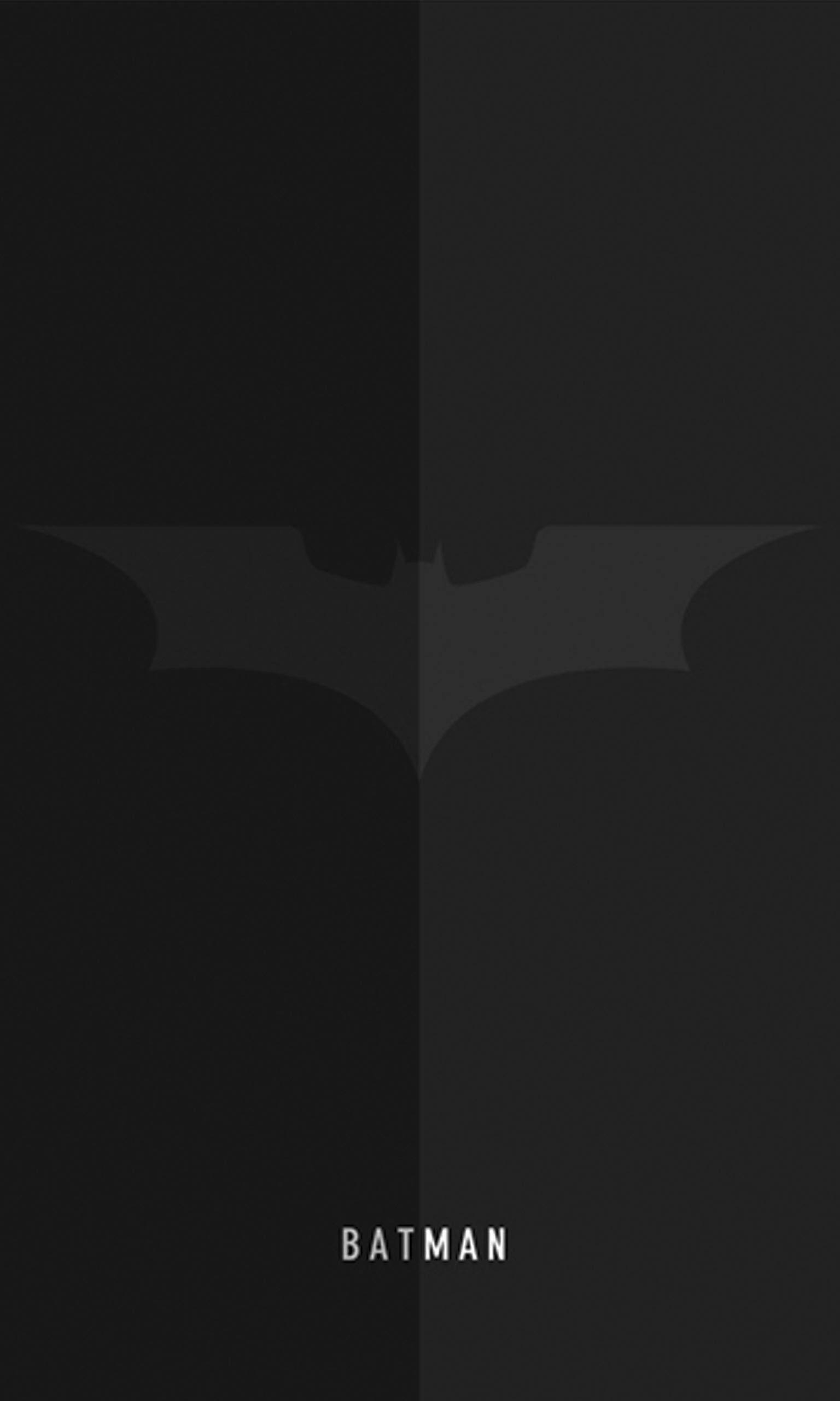 Batman Logo, gray, pitch black, 2K Phone Wallpaper