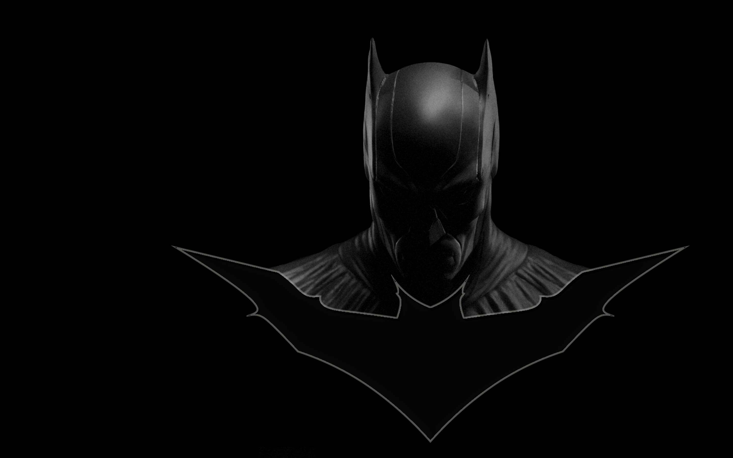 Batman, armored cowl, cape silhouette, 2K Desktop Wallpaper