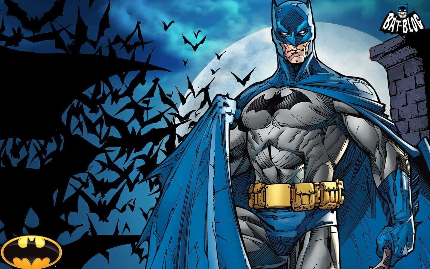 Batman, moonlit sky, bats, HD Desktop Wallpaper
