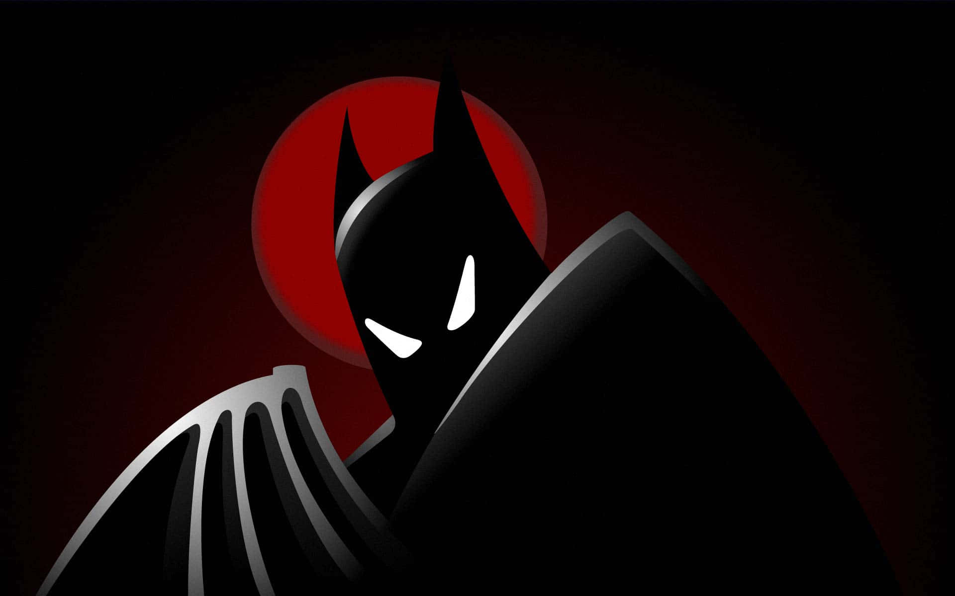 Batman, stylized Batman silhouette, glowing white eyes, Full HD Desktop Wallpaper