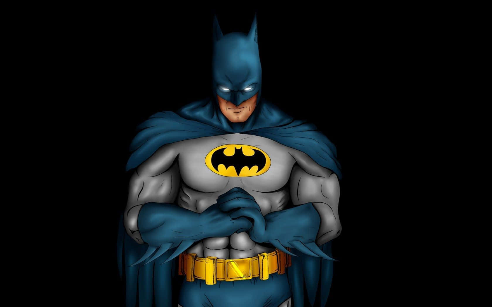 Batman, black background, glowing eyes, HD Desktop Wallpaper