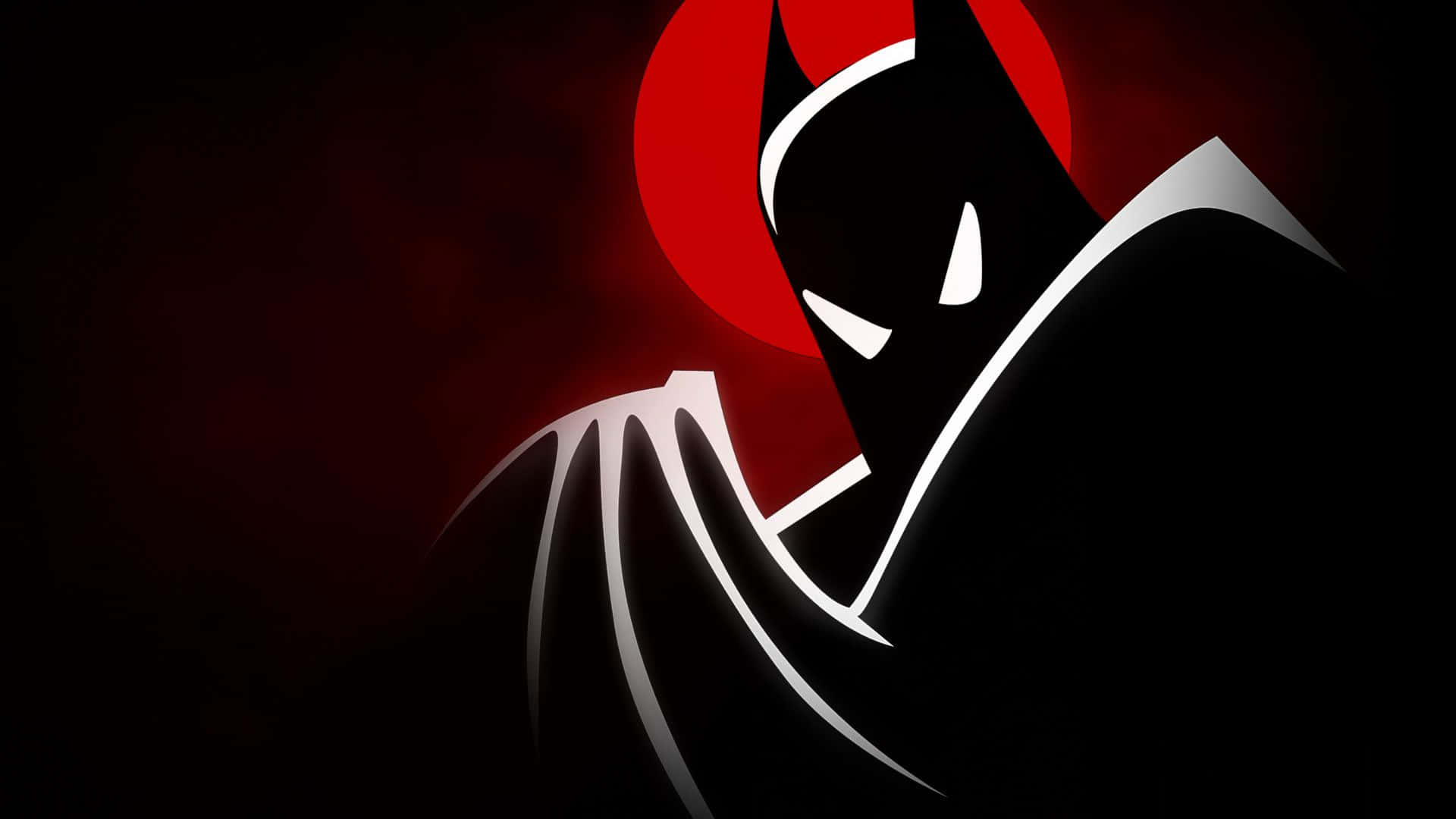 Batman, glowing white lines, dark red circular backdrop, Full HD Desktop Wallpaper